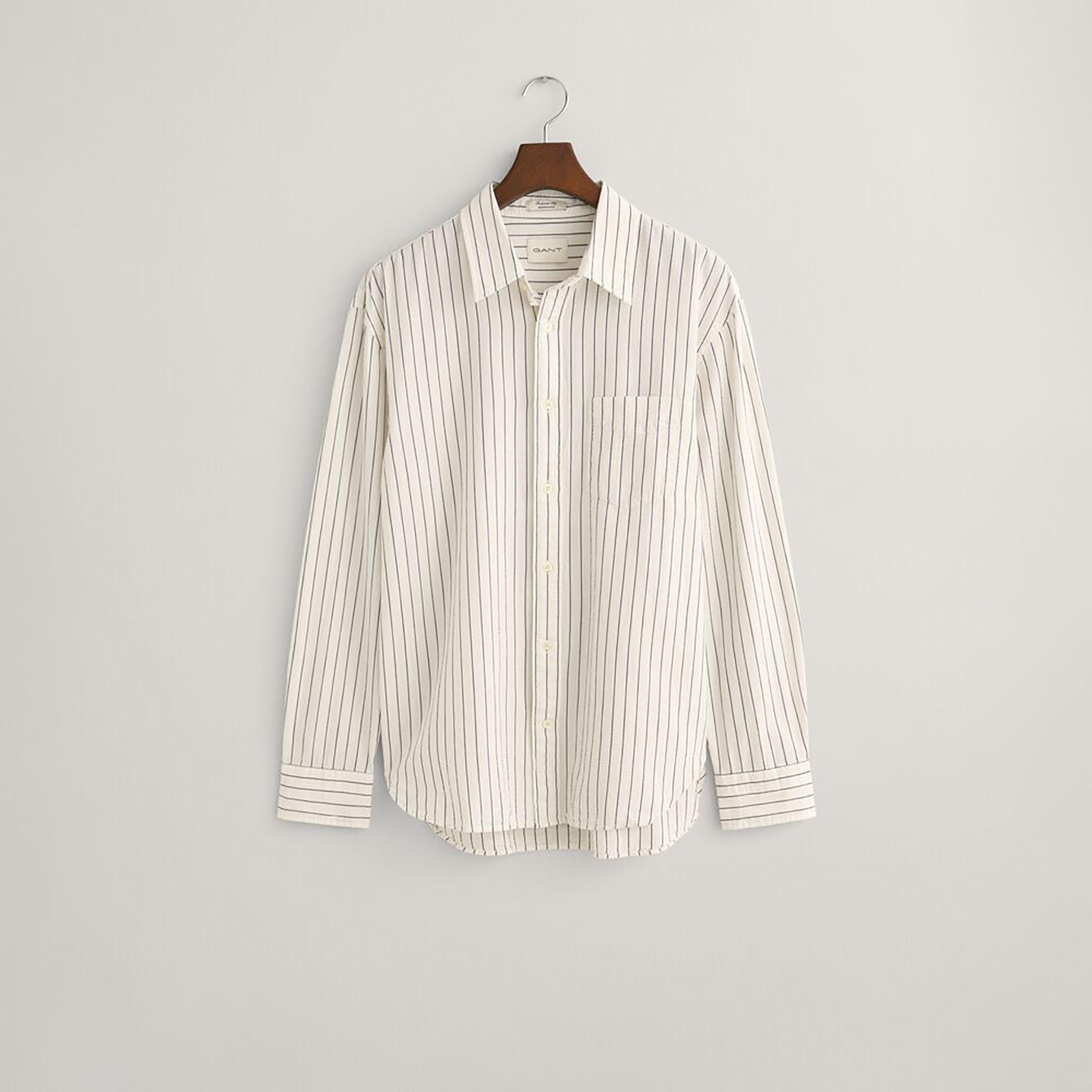 Gant Relaxed Fit Striped Collared Long Sleeves Men's Shirt-men-clothing-shirts-image-5
