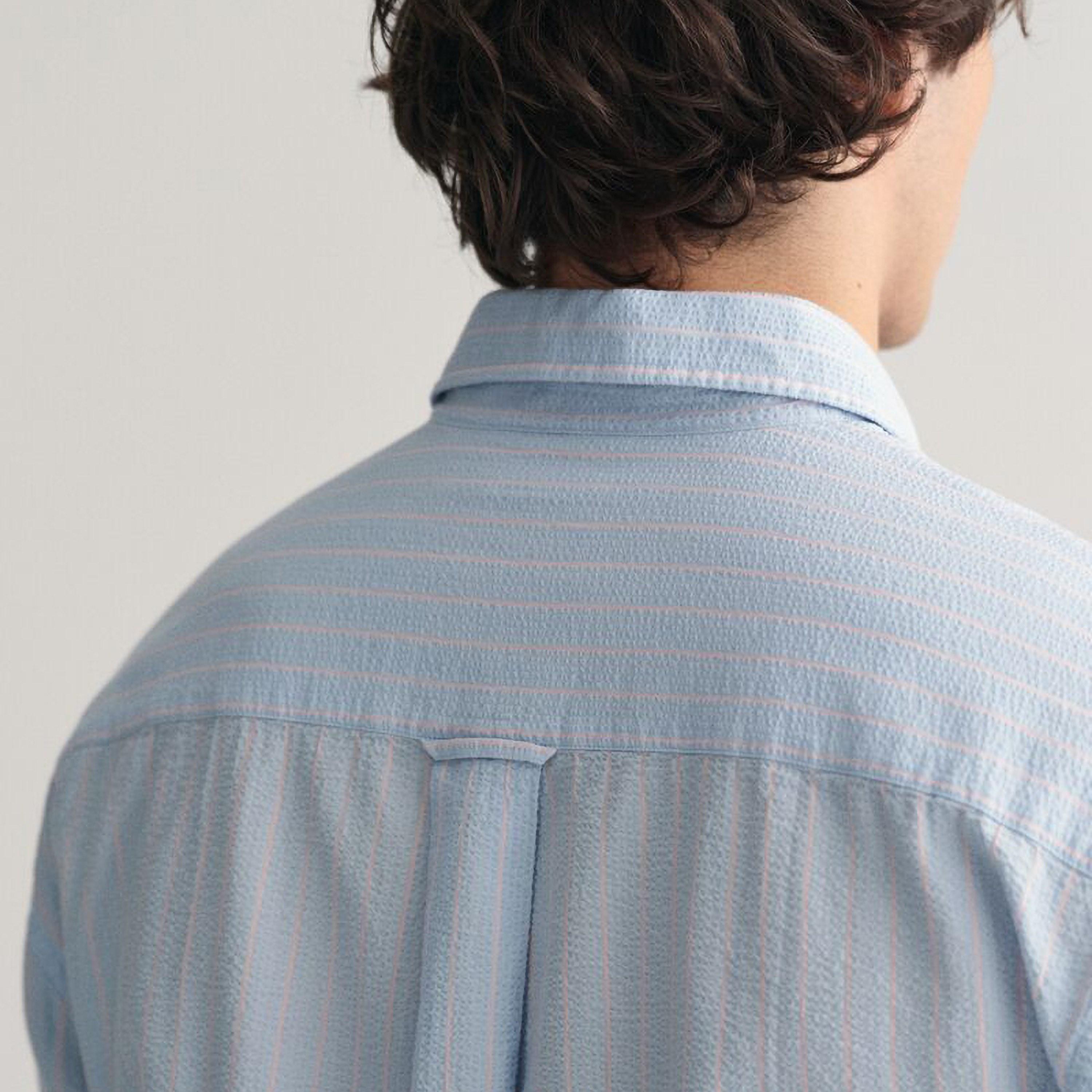 Gant Relaxed Fit Striped Collared Long Sleeves Men's Shirt-men-clothing-shirts-image-7