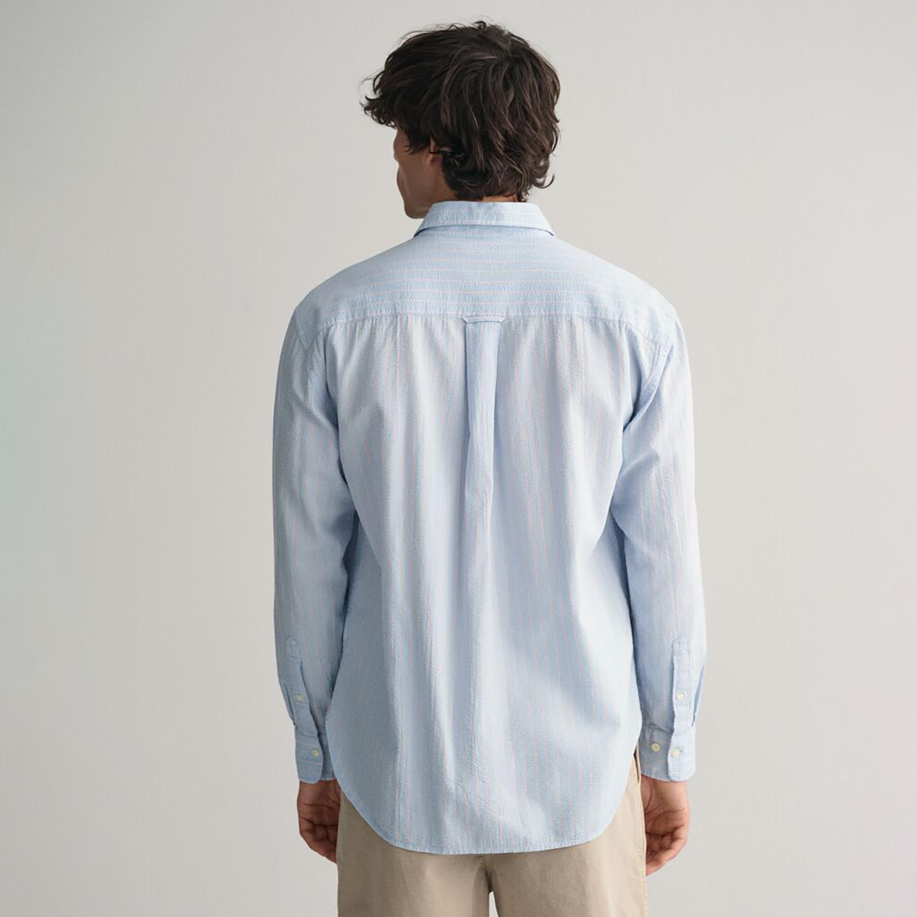 Gant Relaxed Fit Striped Collared Long Sleeves Men's Shirt-men-clothing-shirts-image-9