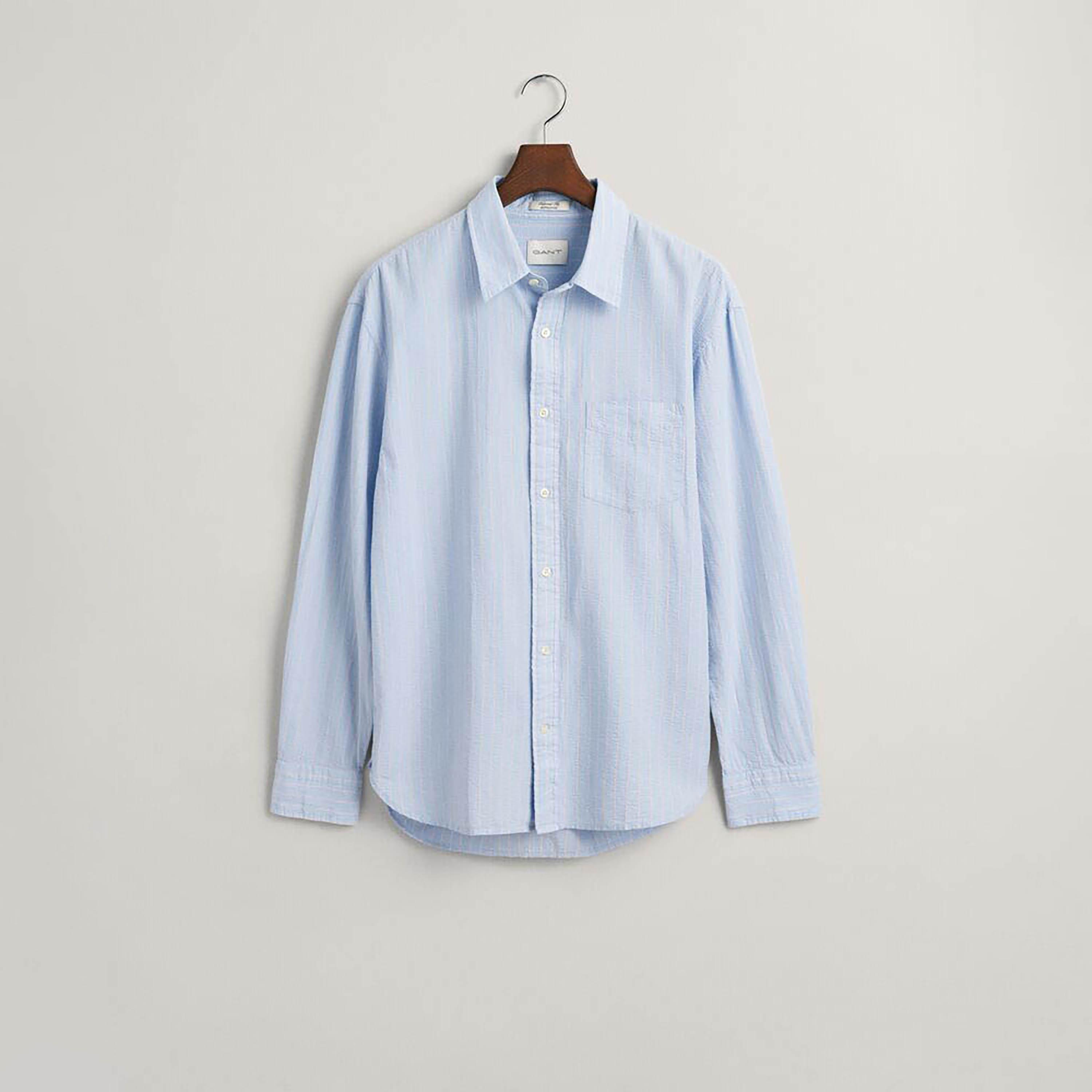 Gant Relaxed Fit Striped Collared Long Sleeves Men's Shirt-men-clothing-shirts-image-10
