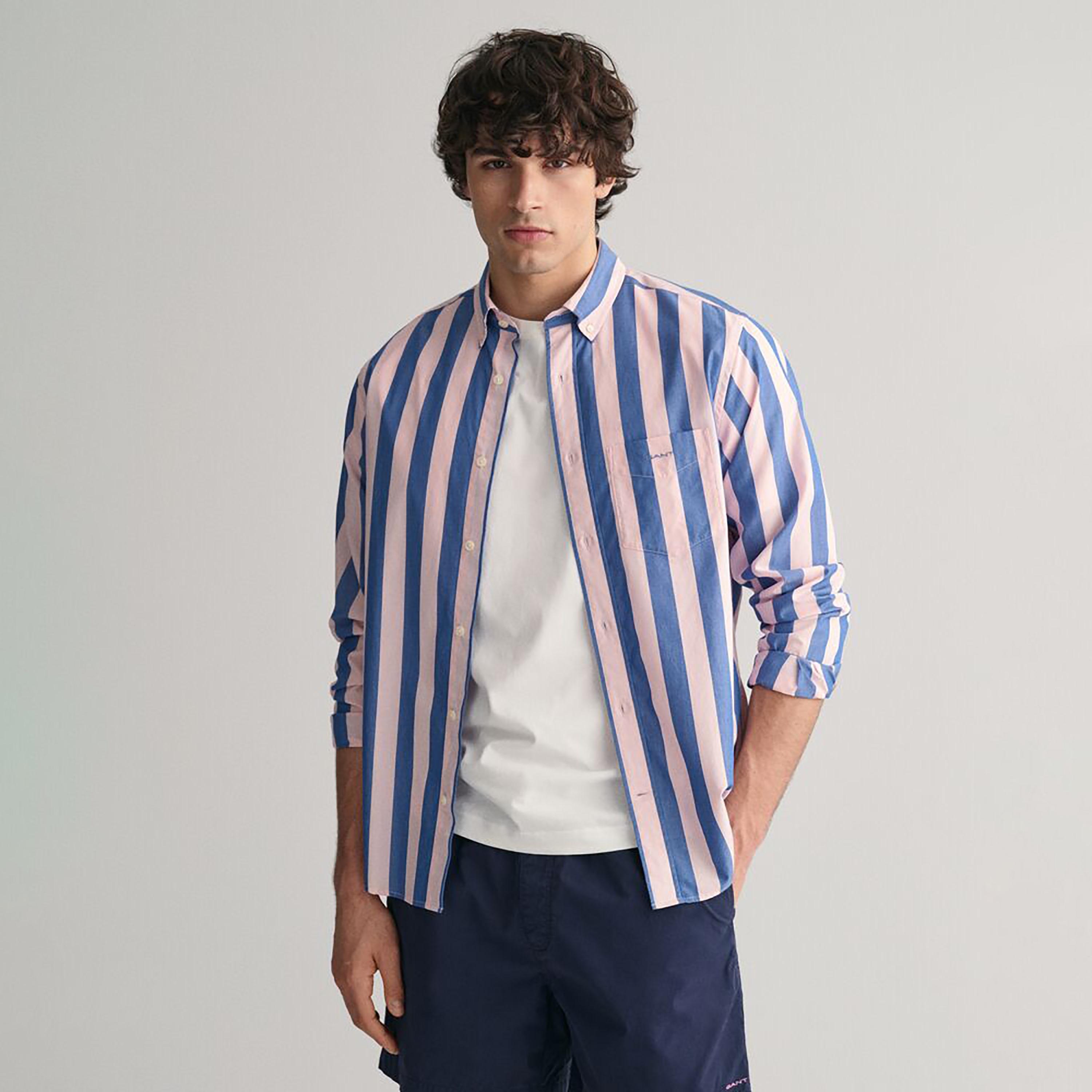 Gant Regular Fit Striped Button-Down Collar Long Sleeves Men's Shirt-men-clothing-shirts-image-11