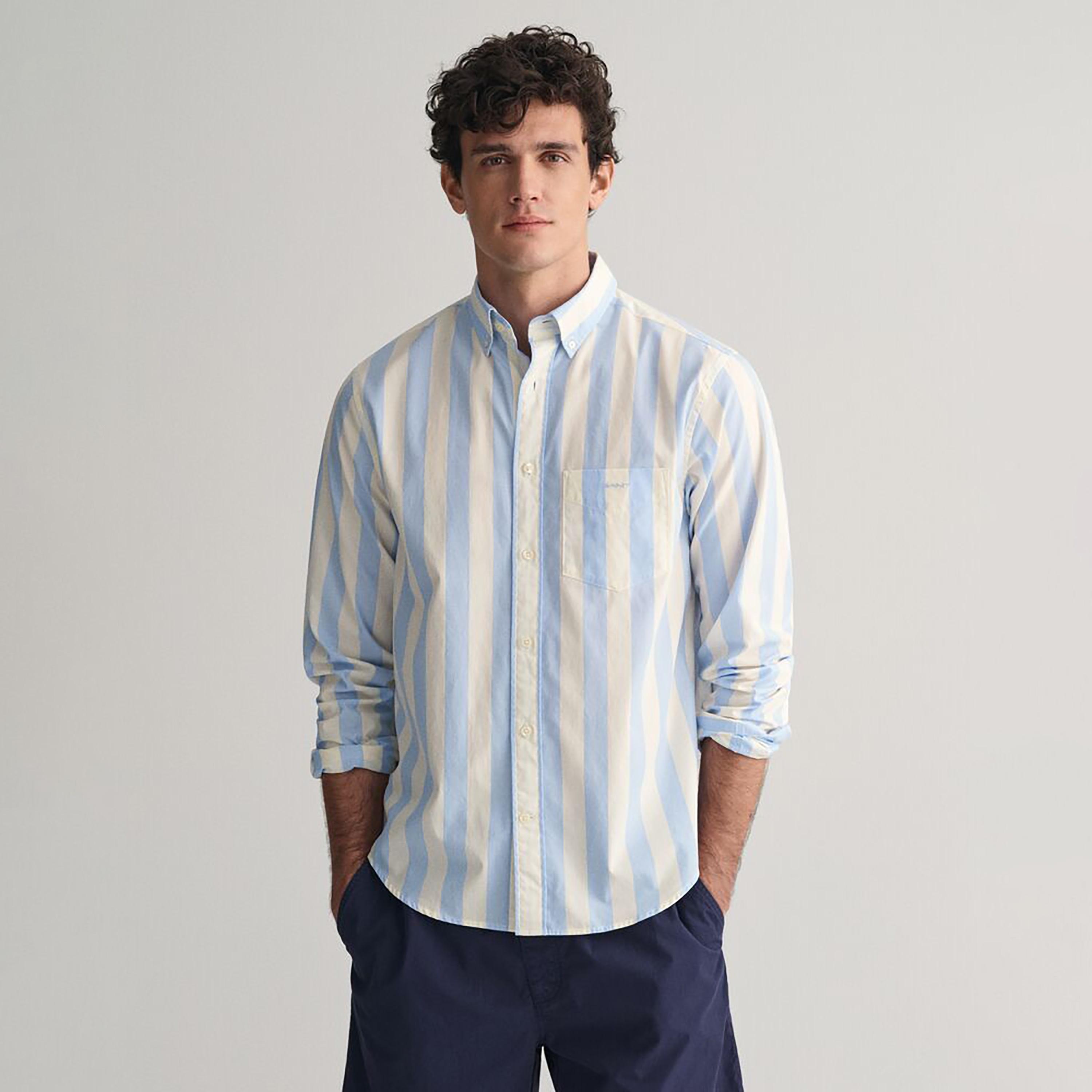 Gant Regular Fit Striped Button-Down Collar Long Sleeves Men's Shirt-men-clothing-shirts-image-5