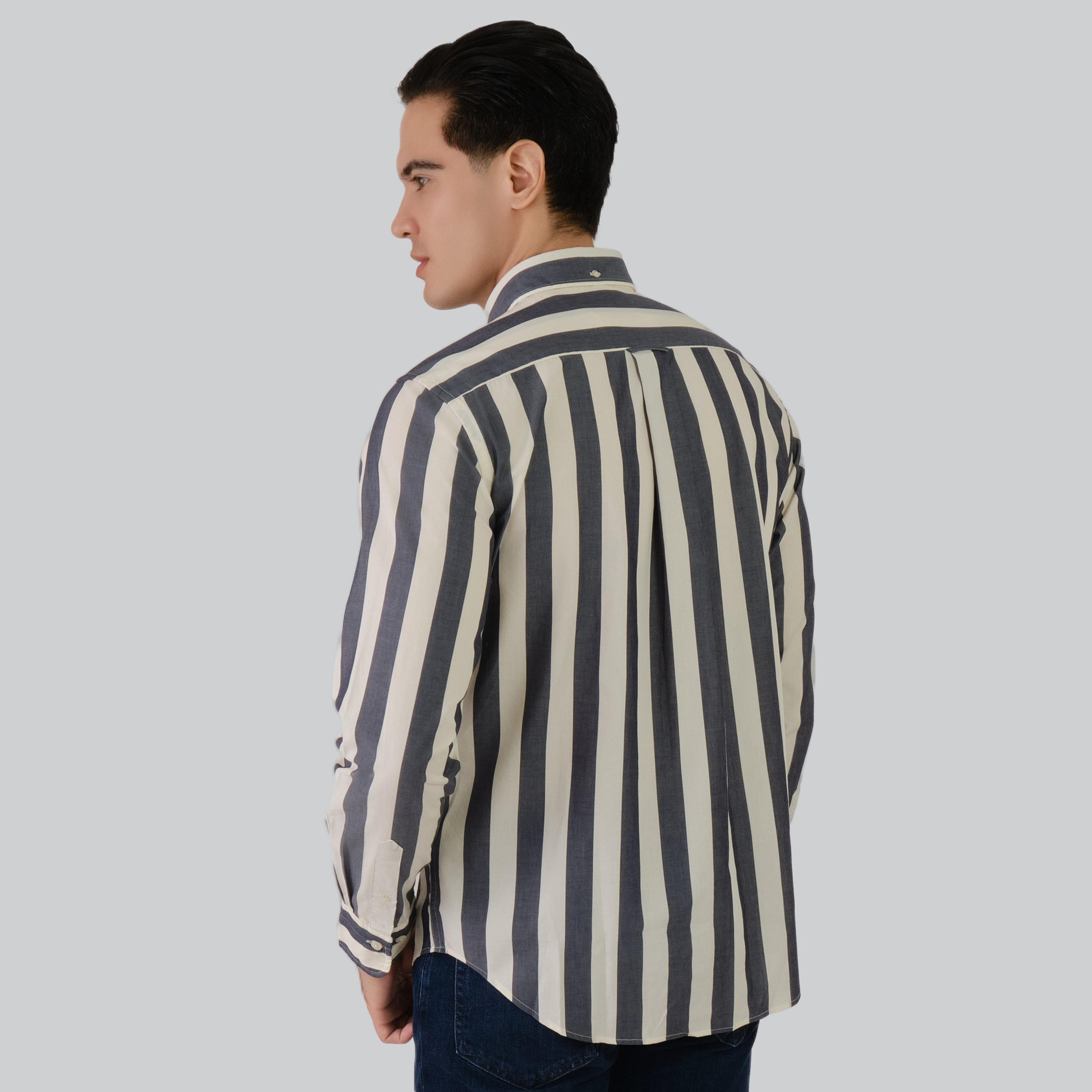 Gant Regular Fit Striped Button-Down Collar Long Sleeves Men's Shirt-men-clothing-shirts-image-17