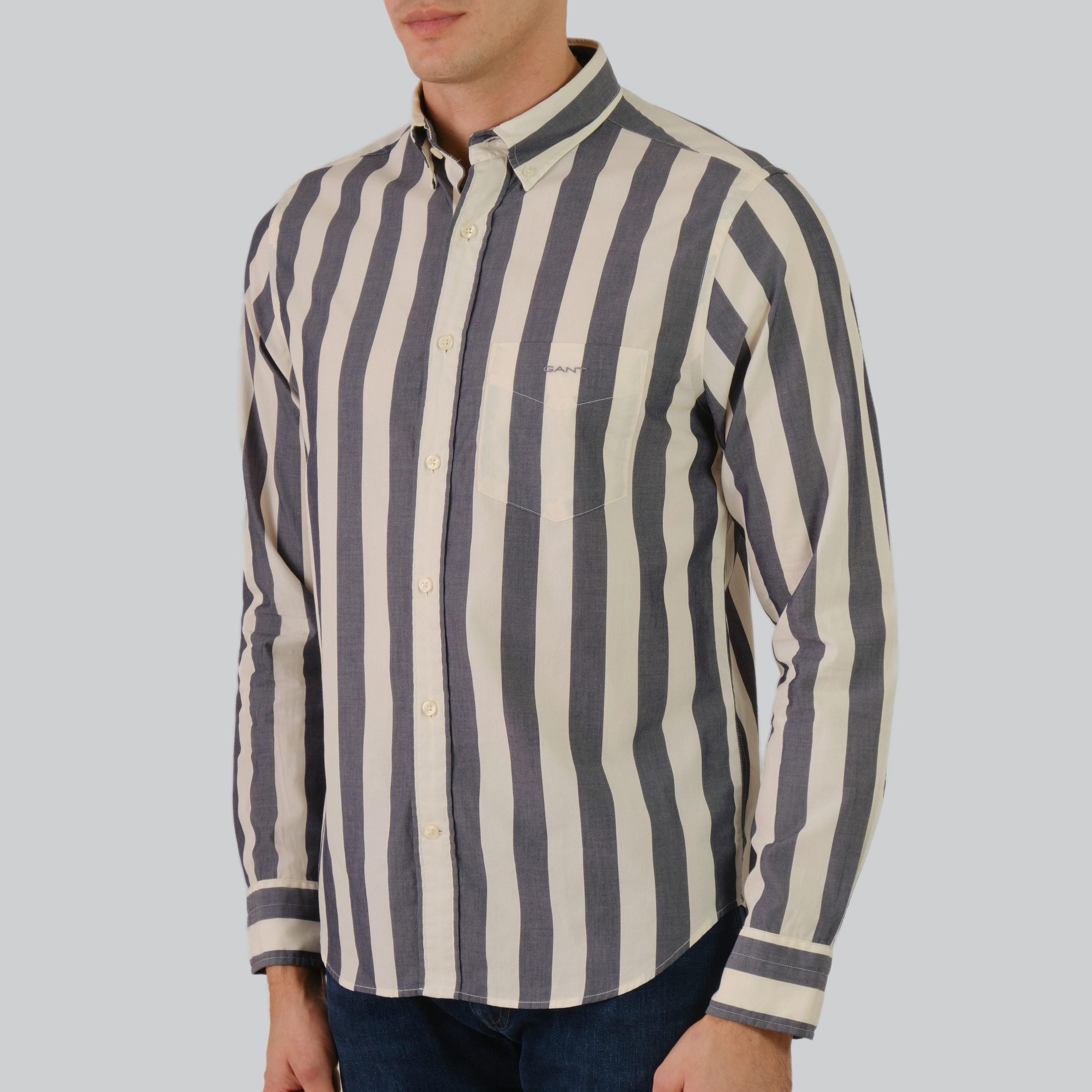 Gant Regular Fit Striped Button-Down Collar Long Sleeves Men's Shirt-men-clothing-shirts-image-18