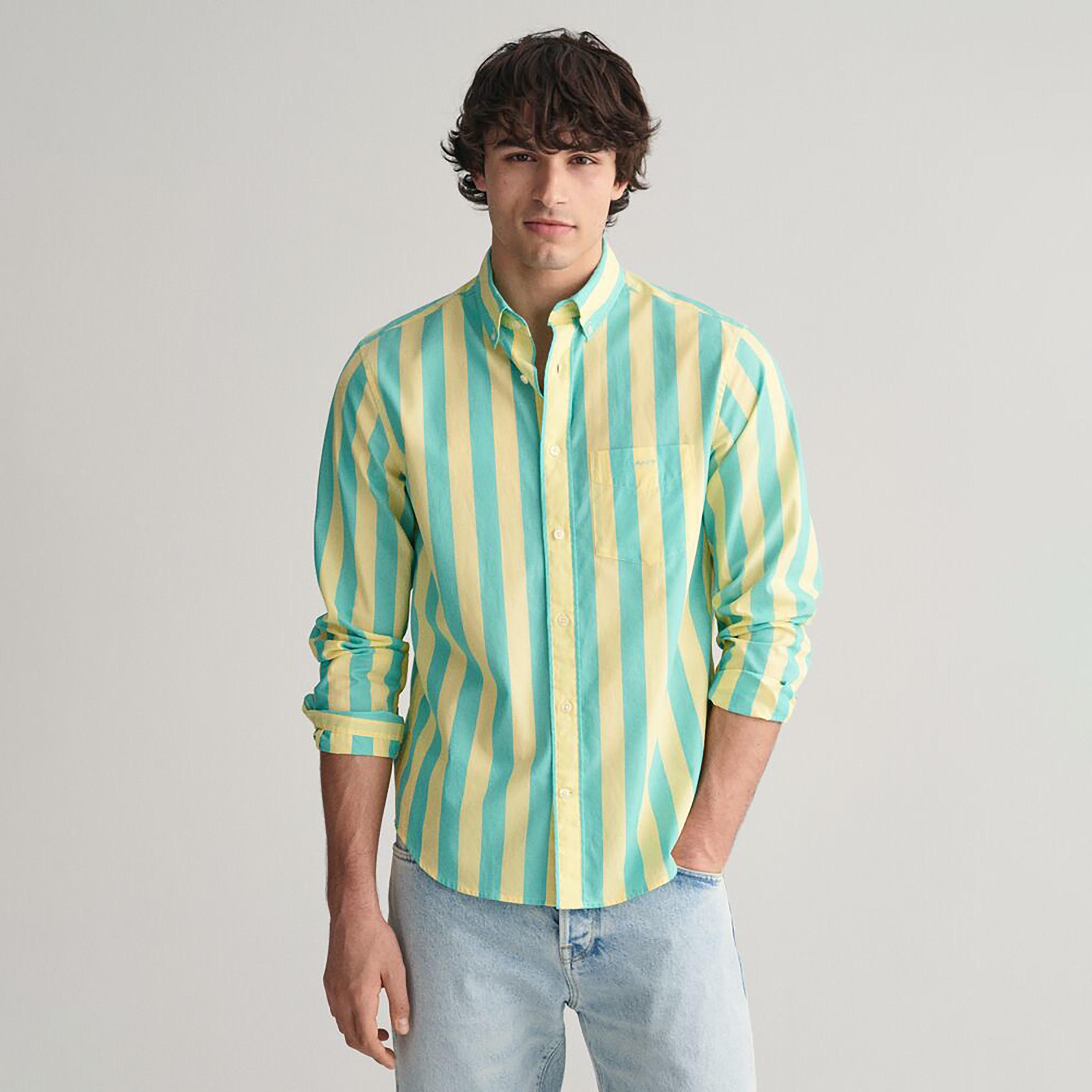 Gant Regular Fit Striped Button-Down Collar Long Sleeves Men's Shirt-men-clothing-shirts-image-1