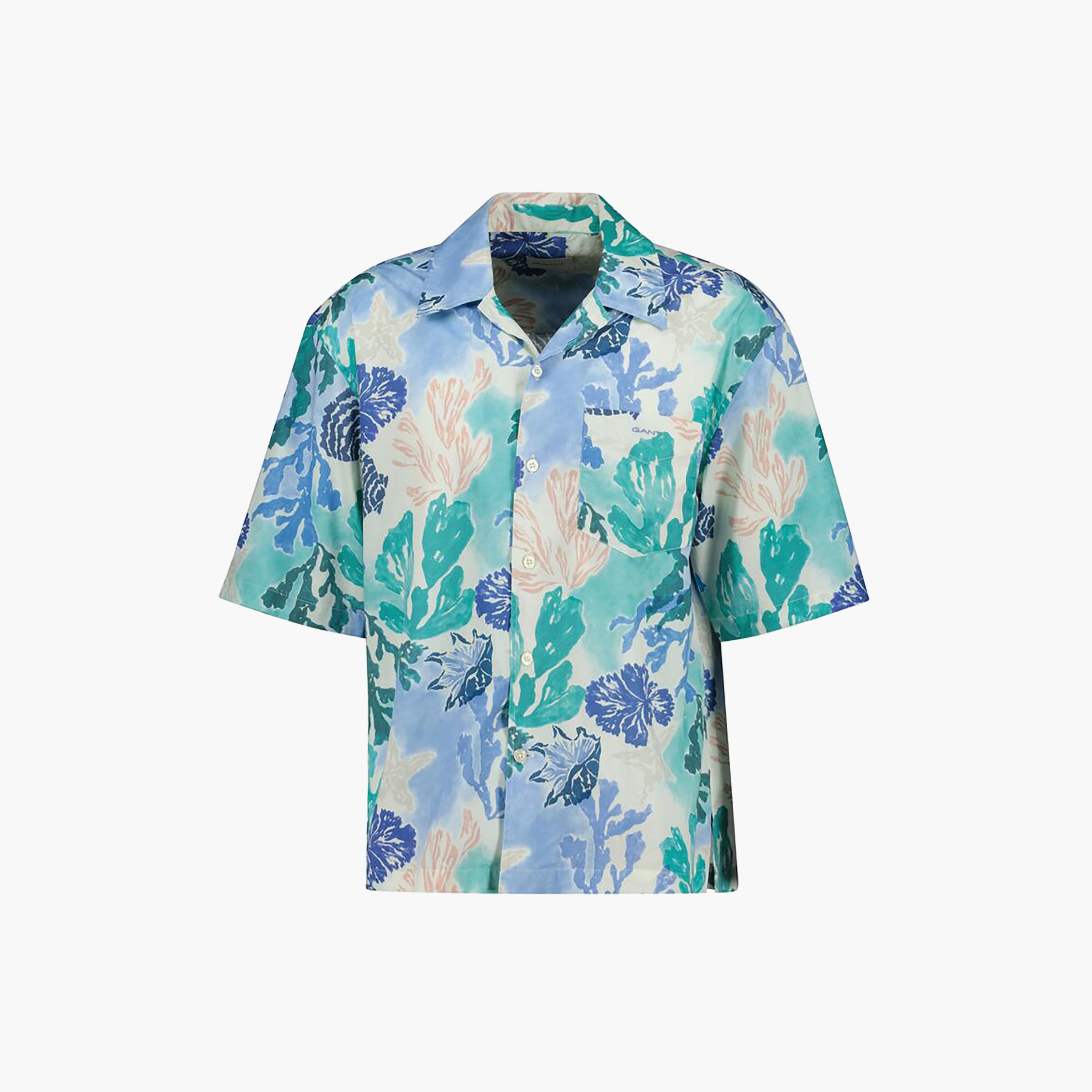 قميص رجالي بأكمام قصيرة وياقة منتجع وطباعة بحرية من Gant-men-clothing-shirts-image-1