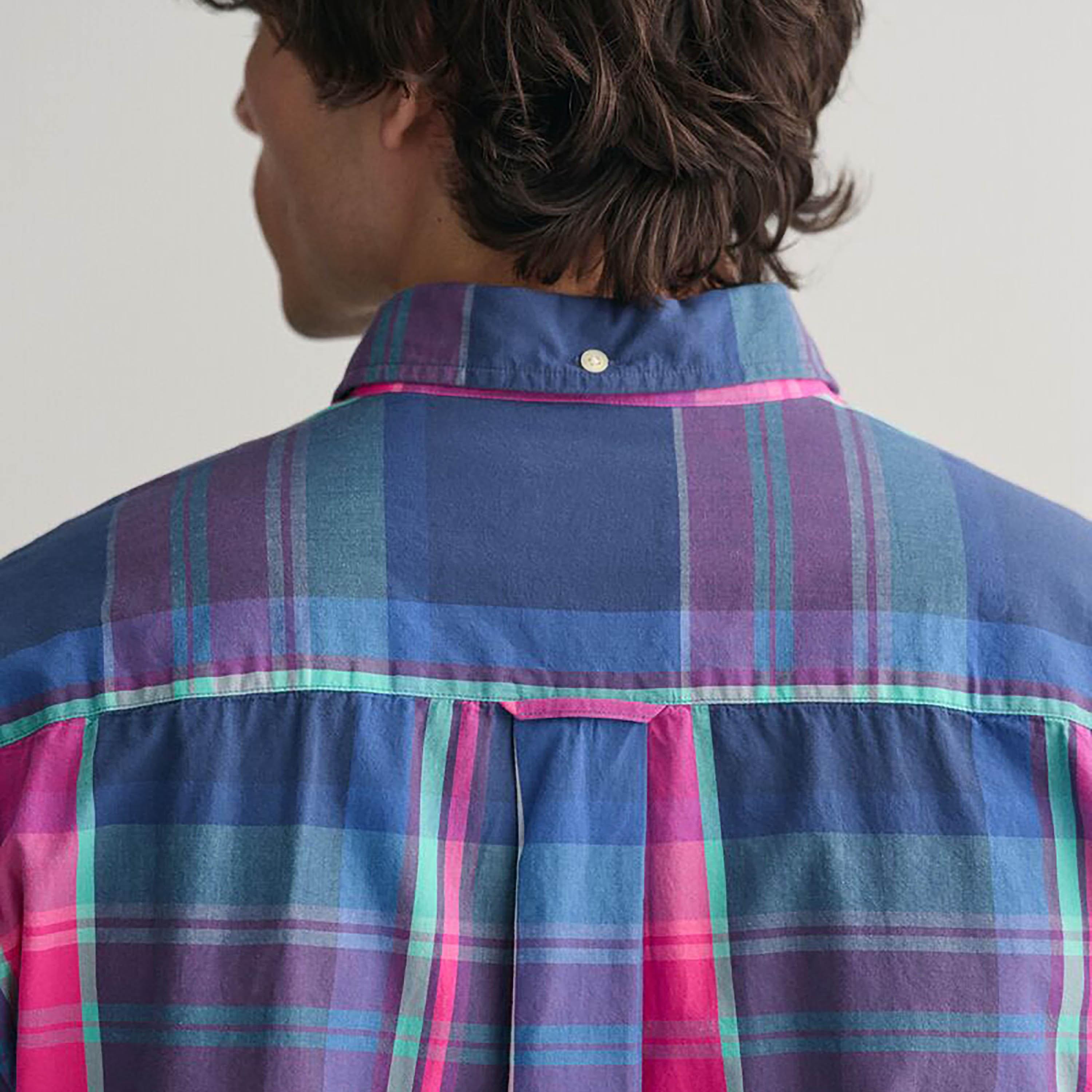 Gant Relaxed Fit Tartan Checked Button-Down Collar Long Sleeves Men's Shirt-men-clothing-shirts-image-2