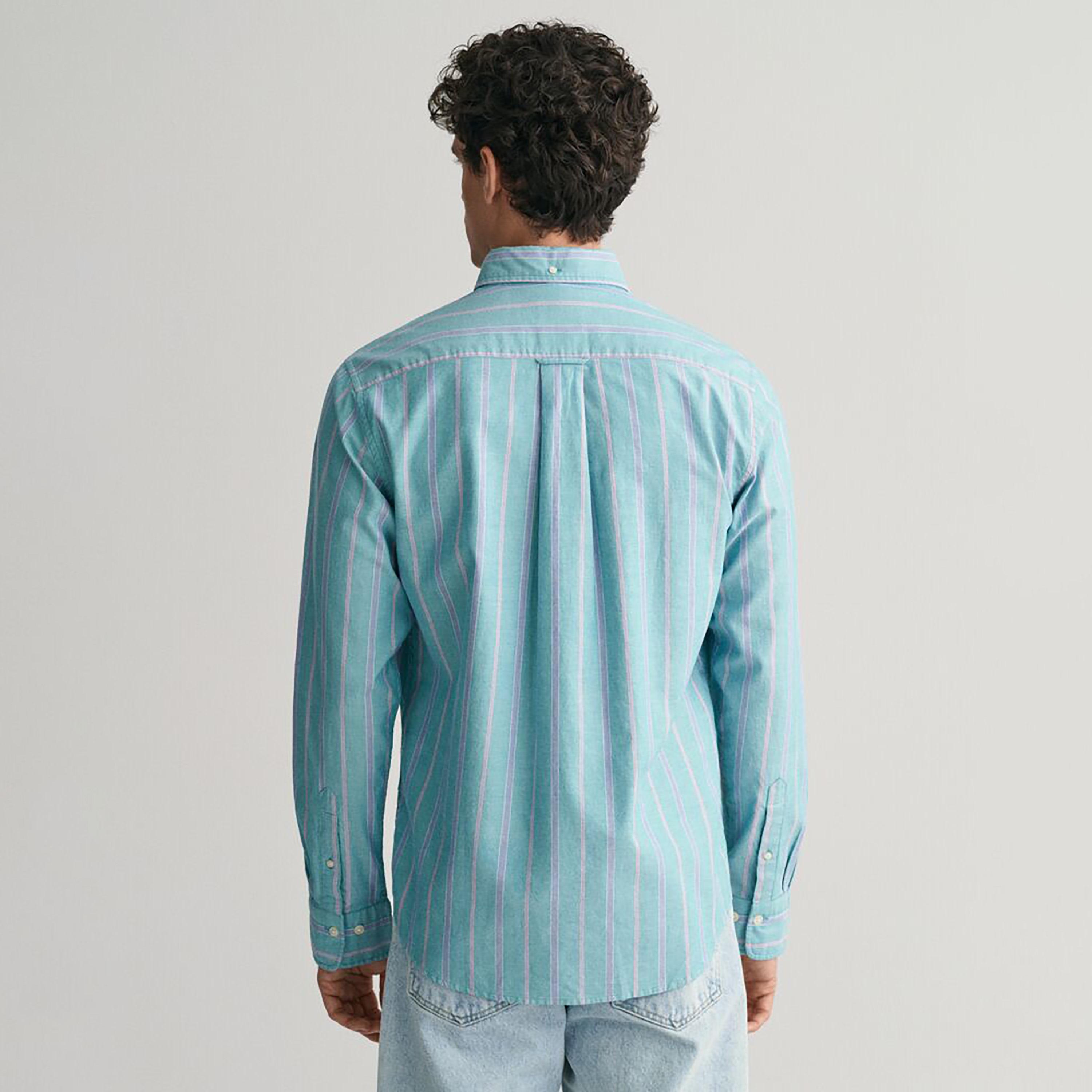 Gant Regular Fit Striped Button-Down Collar Long Sleeves Men's Shirt-men-clothing-shirts-image-4