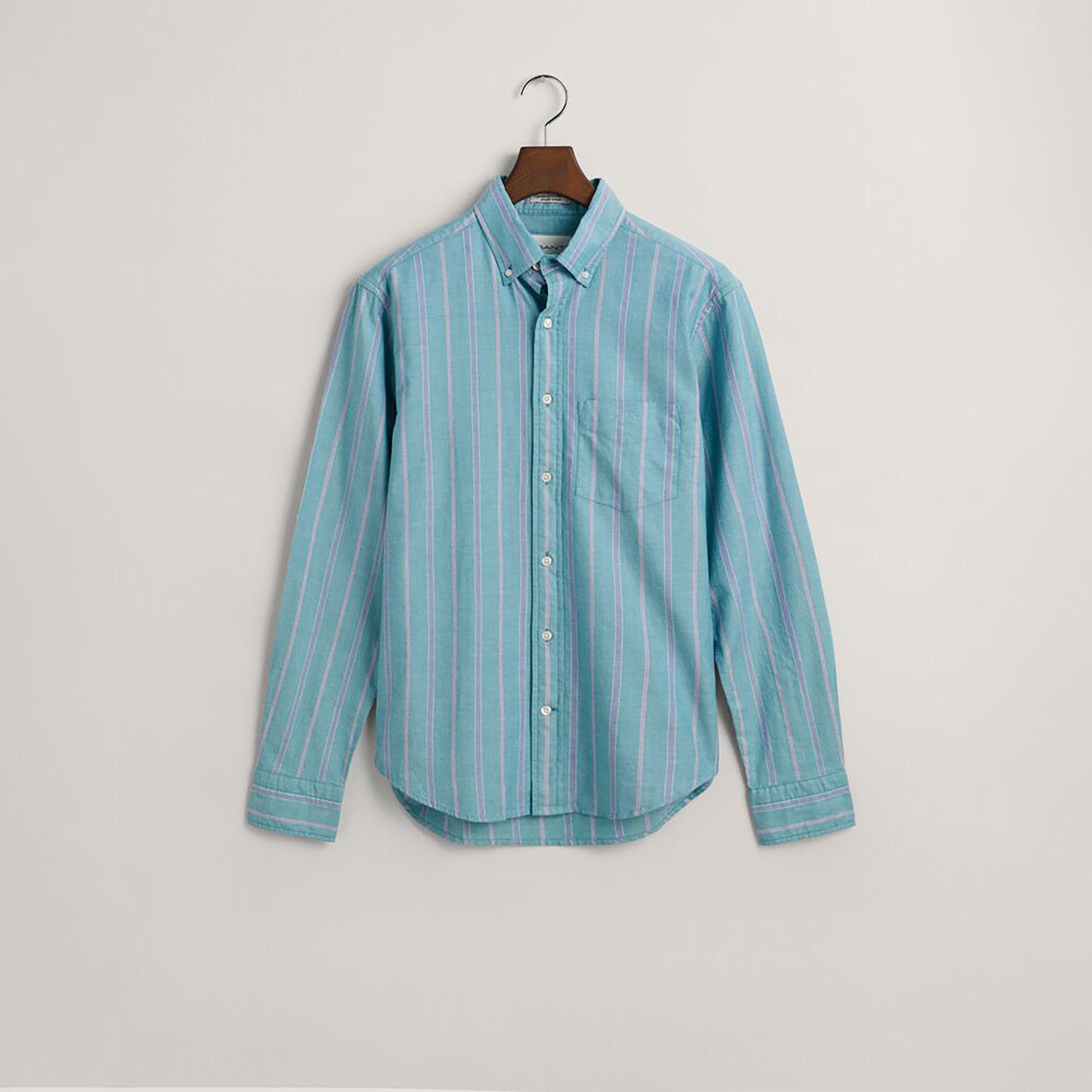Gant Regular Fit Striped Button-Down Collar Long Sleeves Men's Shirt-men-clothing-shirts-image-5