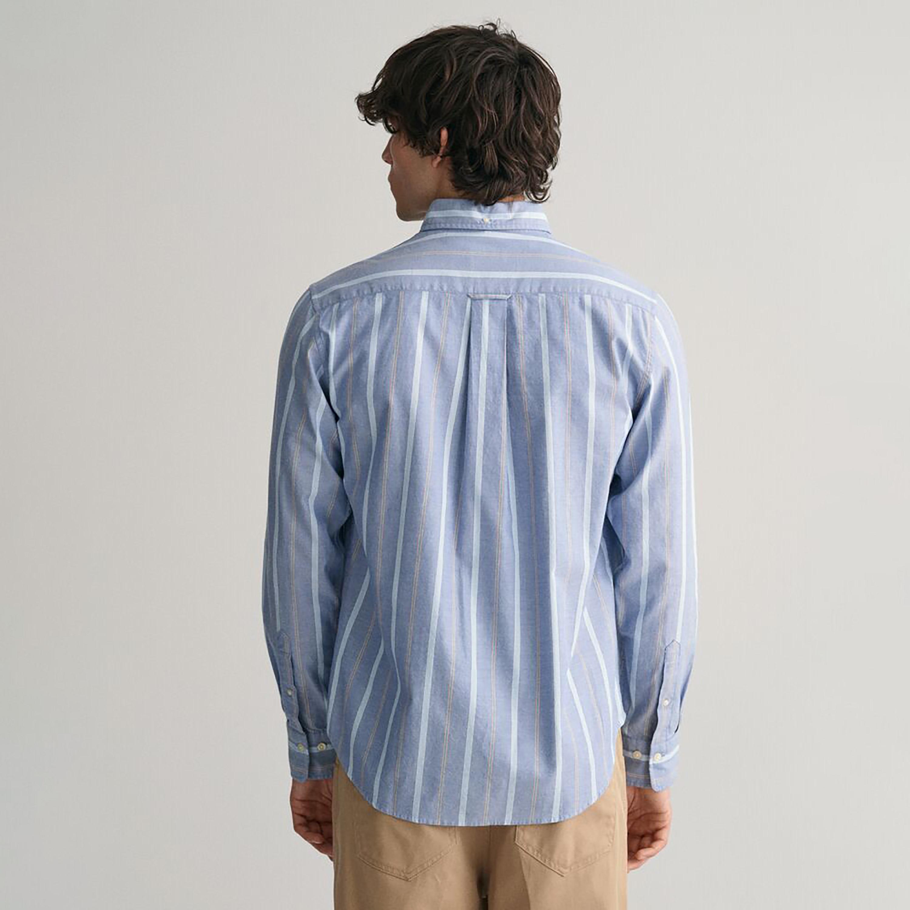 Gant Regular Fit Striped Button-Down Collar Long Sleeves Men's Shirt-men-clothing-shirts-image-8