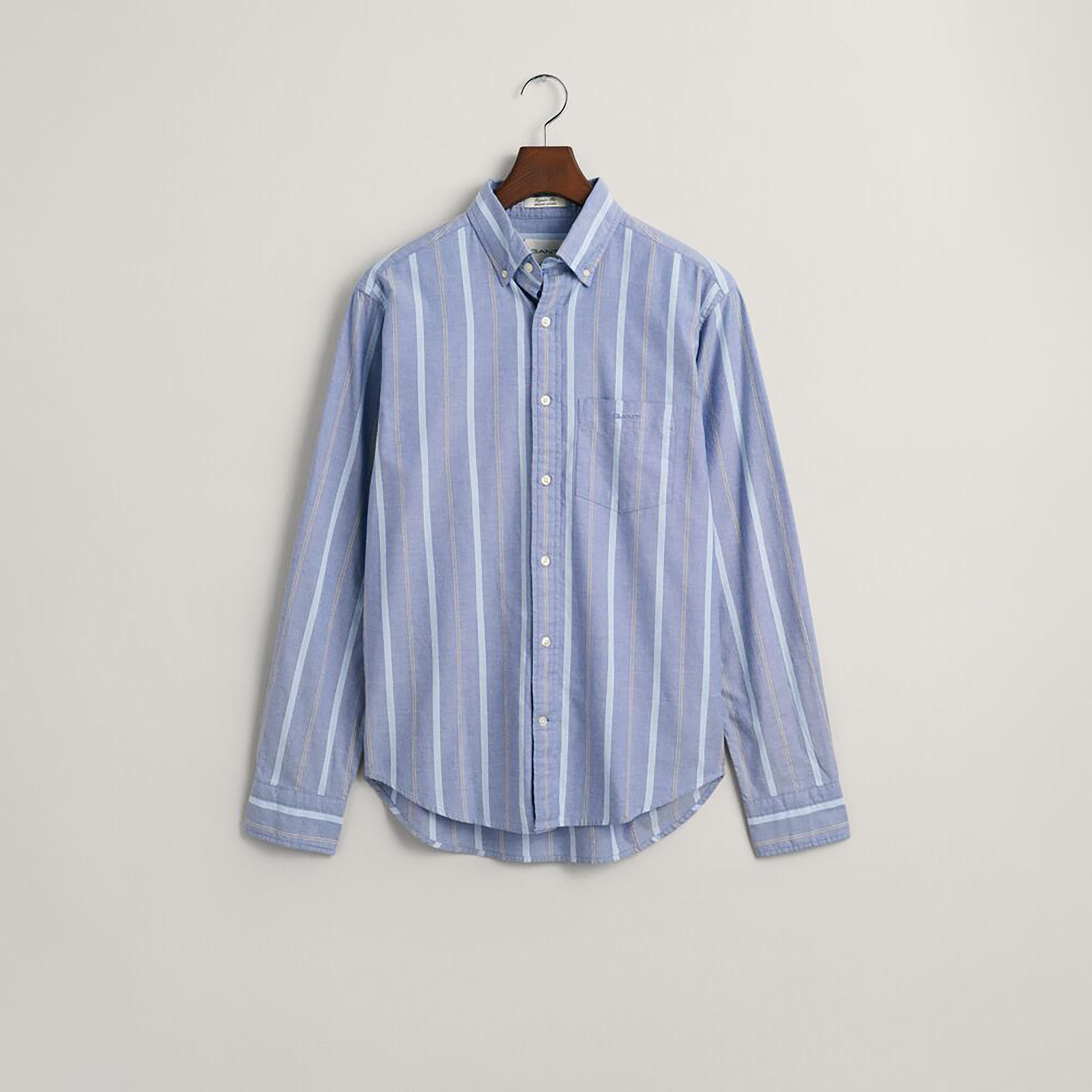 Gant Regular Fit Striped Button-Down Collar Long Sleeves Men's Shirt-men-clothing-shirts-image-9