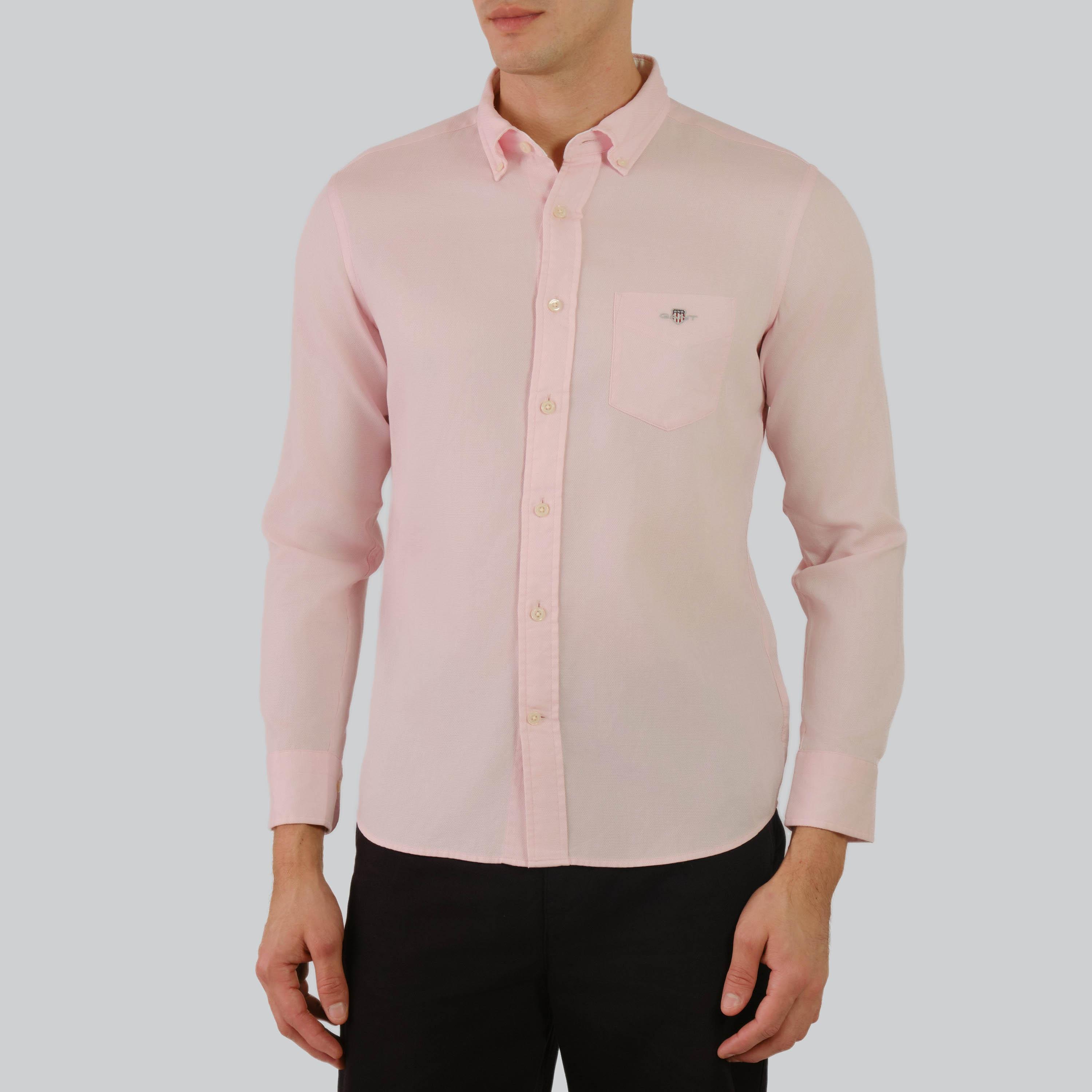Gant Regular Fit Plain Button-Down Collar Long Sleeves Men's Shirt-men-clothing-shirts-image-9