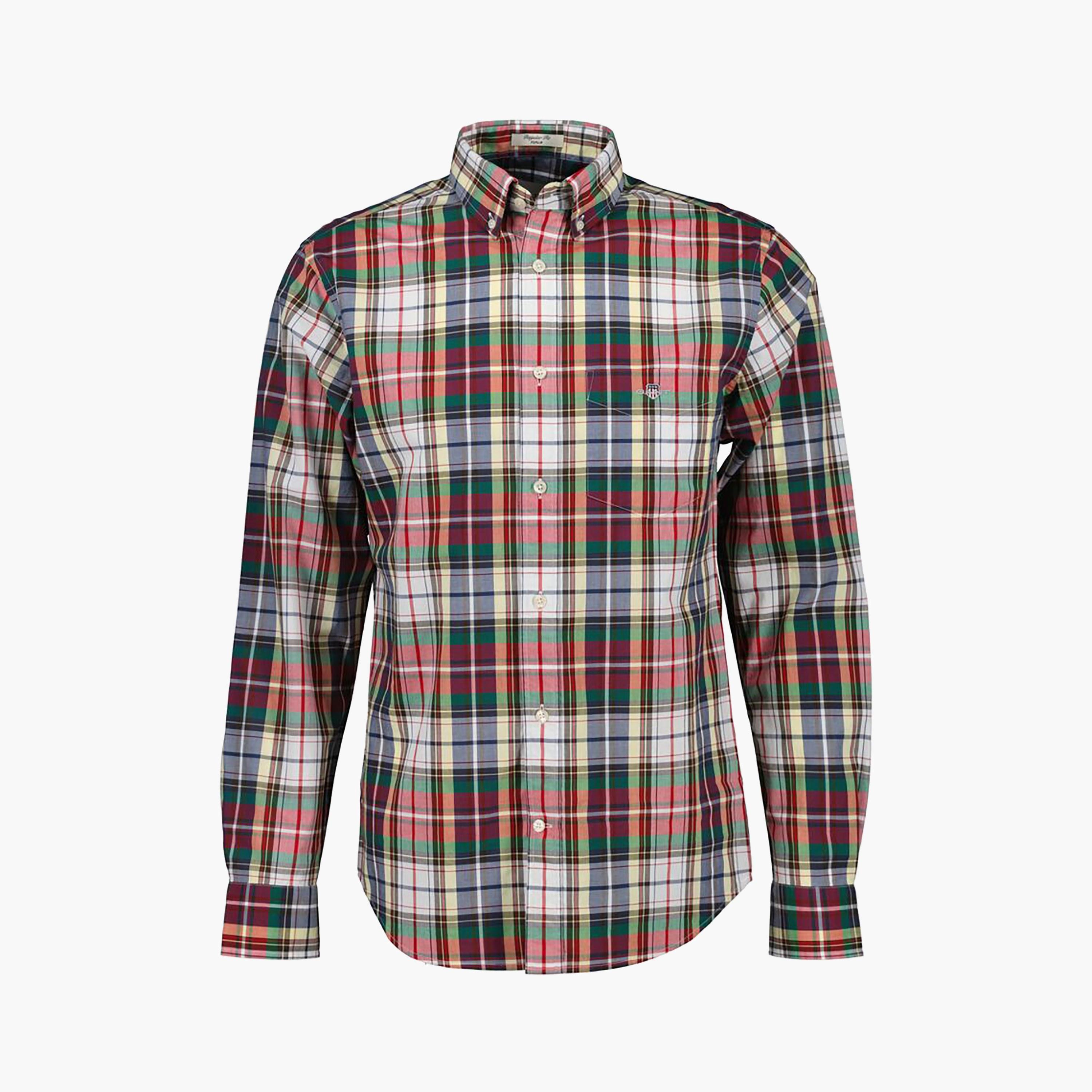 Gant Regular Fit Tartan Checked Button-Down Collar Long Sleeves Men's Shirt-men-clothing-shirts-image-3