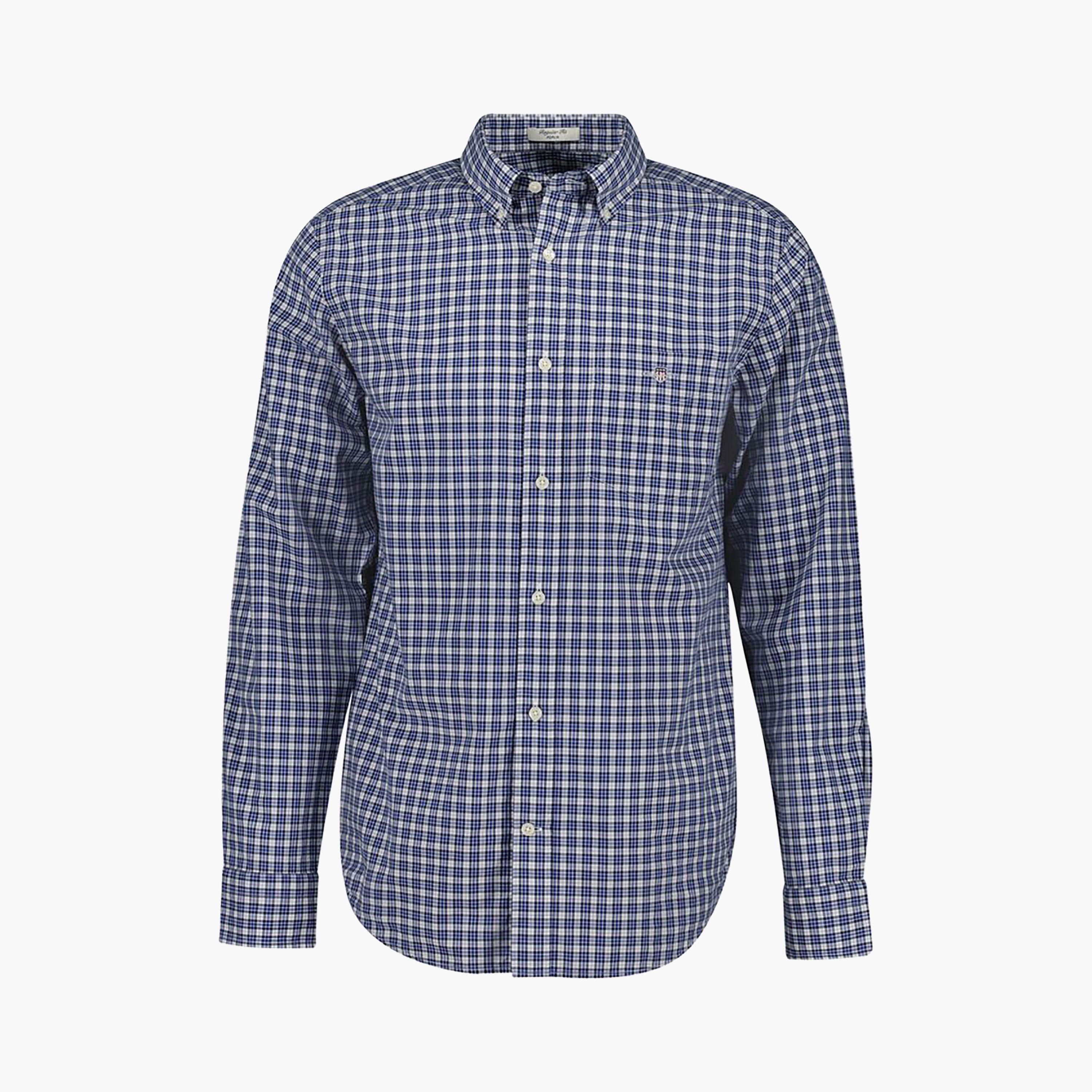 Gant Regular Fit Checked Button-Down Collar Long Sleeves Men's Shirt-men-clothing-shirts-image-3