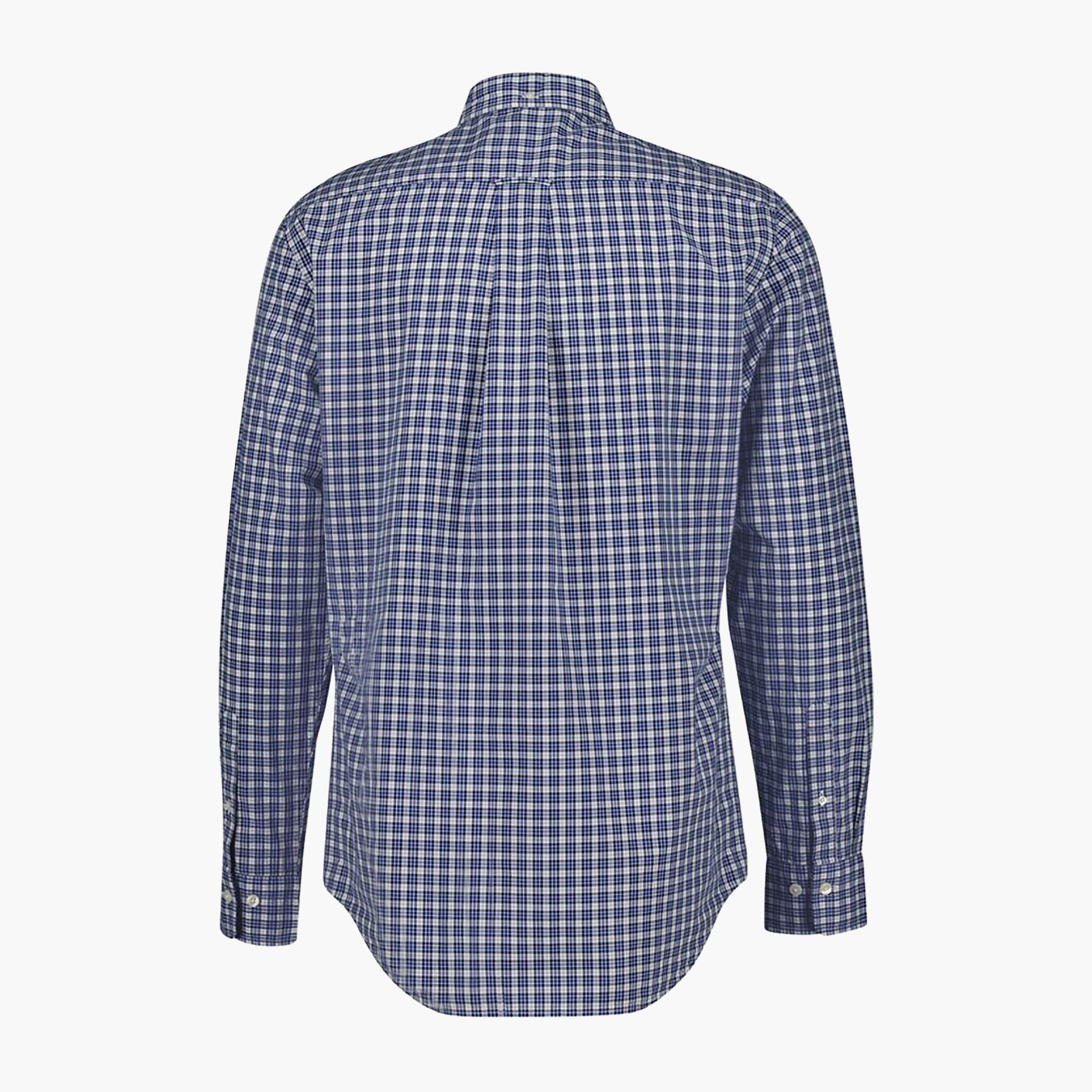 Gant Regular Fit Checked Button-Down Collar Long Sleeves Men's Shirt-men-clothing-shirts-image-4