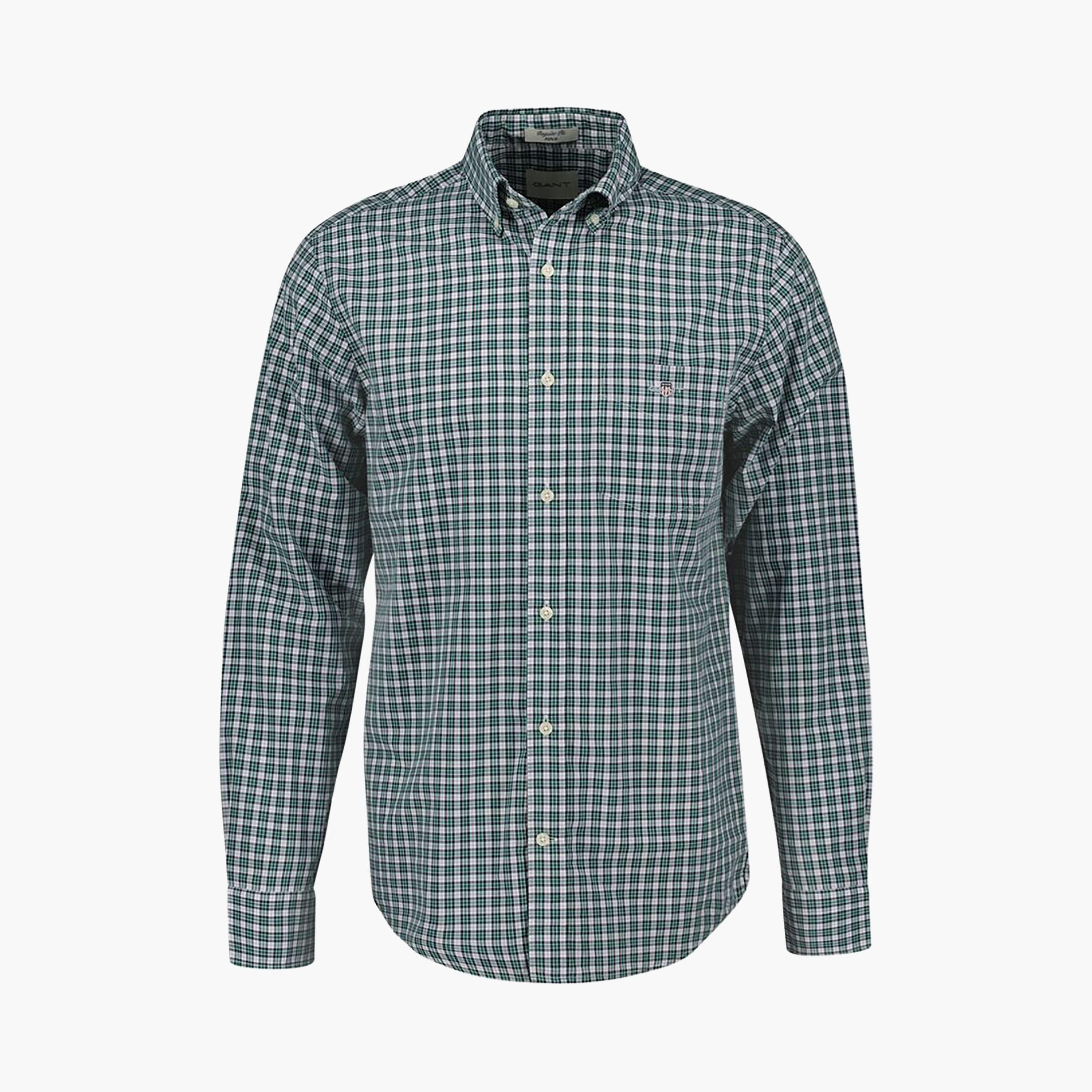 Gant Regular Fit Checked Button-Down Collar Long Sleeves Men's Shirt-men-clothing-shirts-image-1