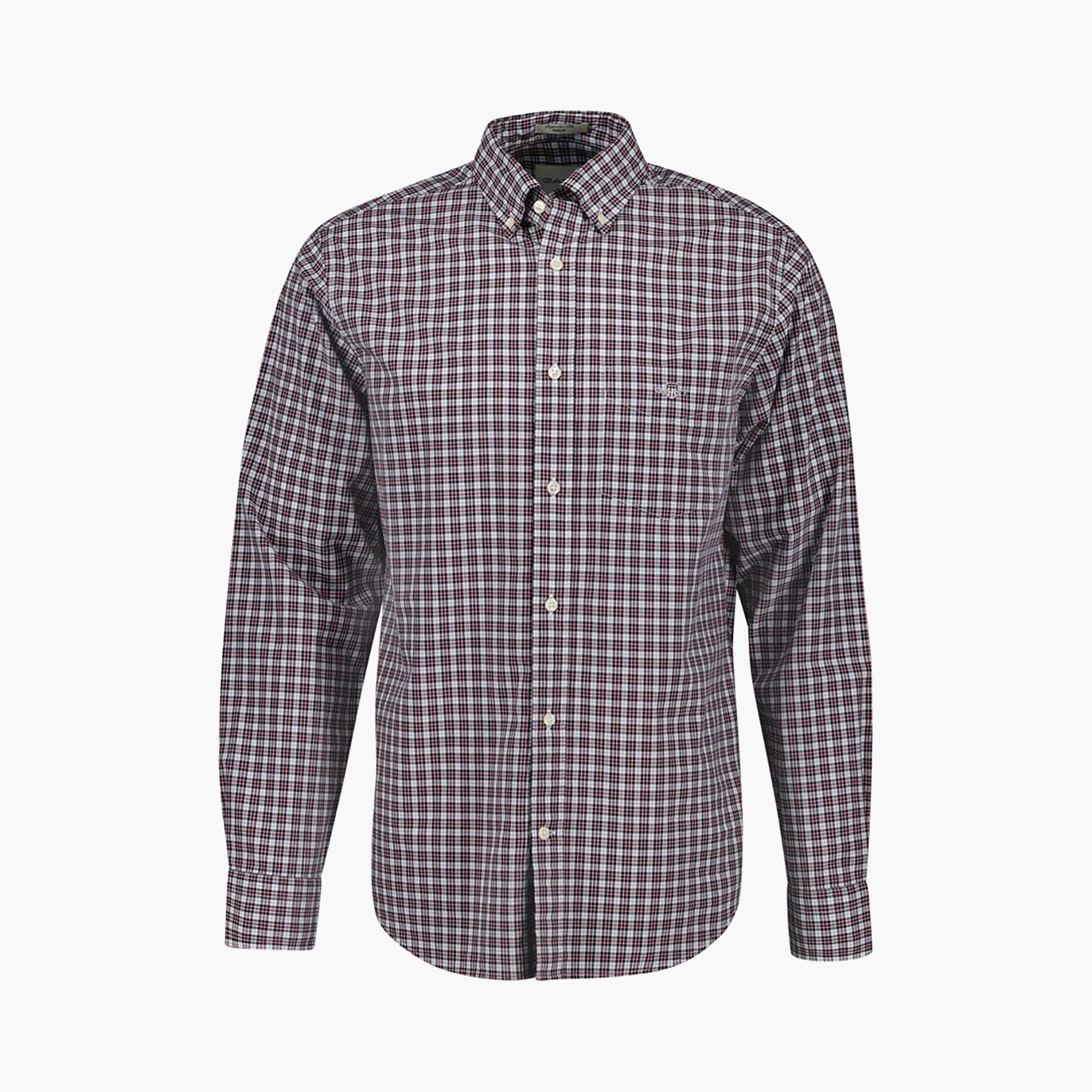 Gant Regular Fit Checked Button-Down Collar Long Sleeves Men's Shirt-men-clothing-shirts-image-5