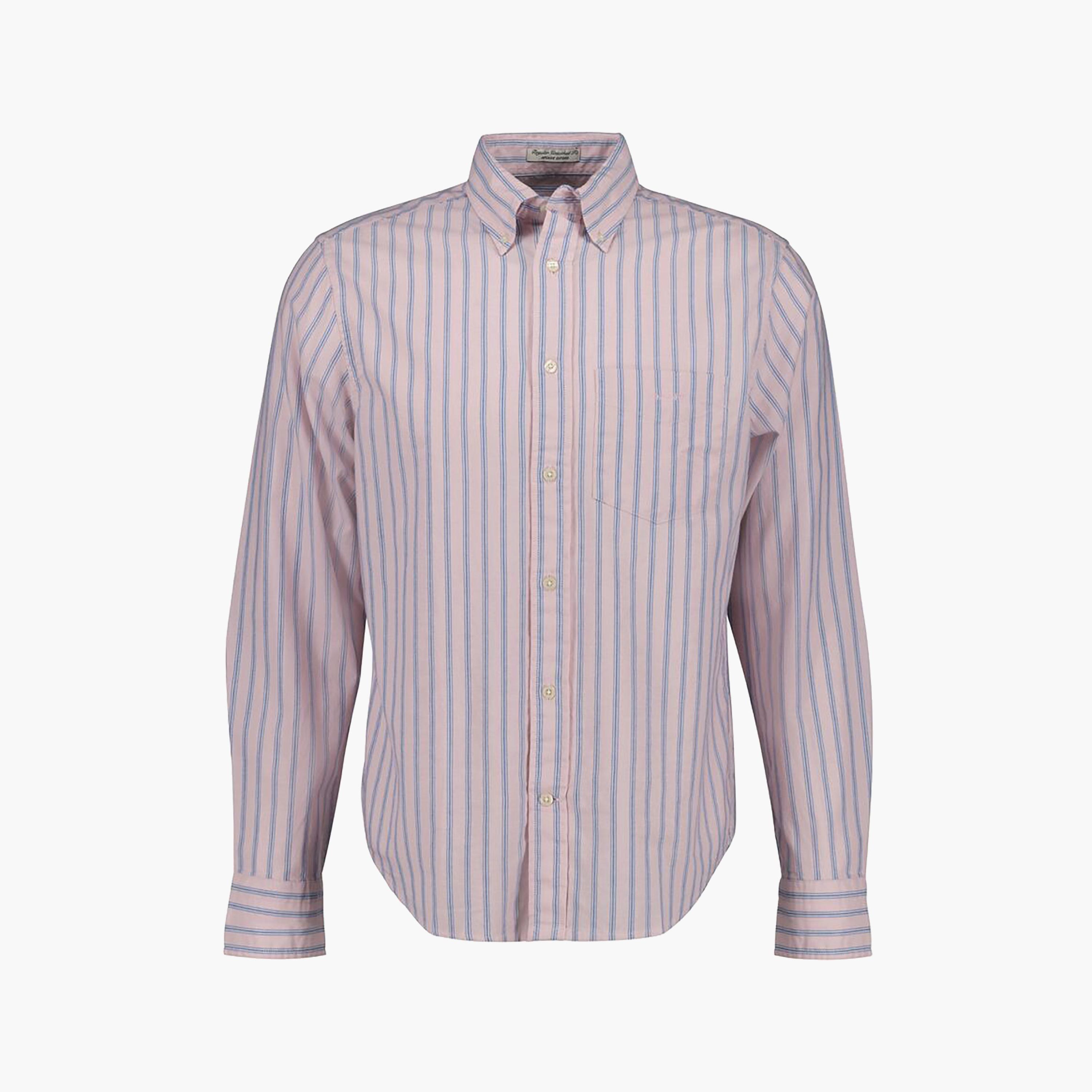 قميص رجالي مخطط بقصة عادية وأكمام طويلة وياقة بأزرار سفلية من Gant-men-clothing-shirts-image-7
