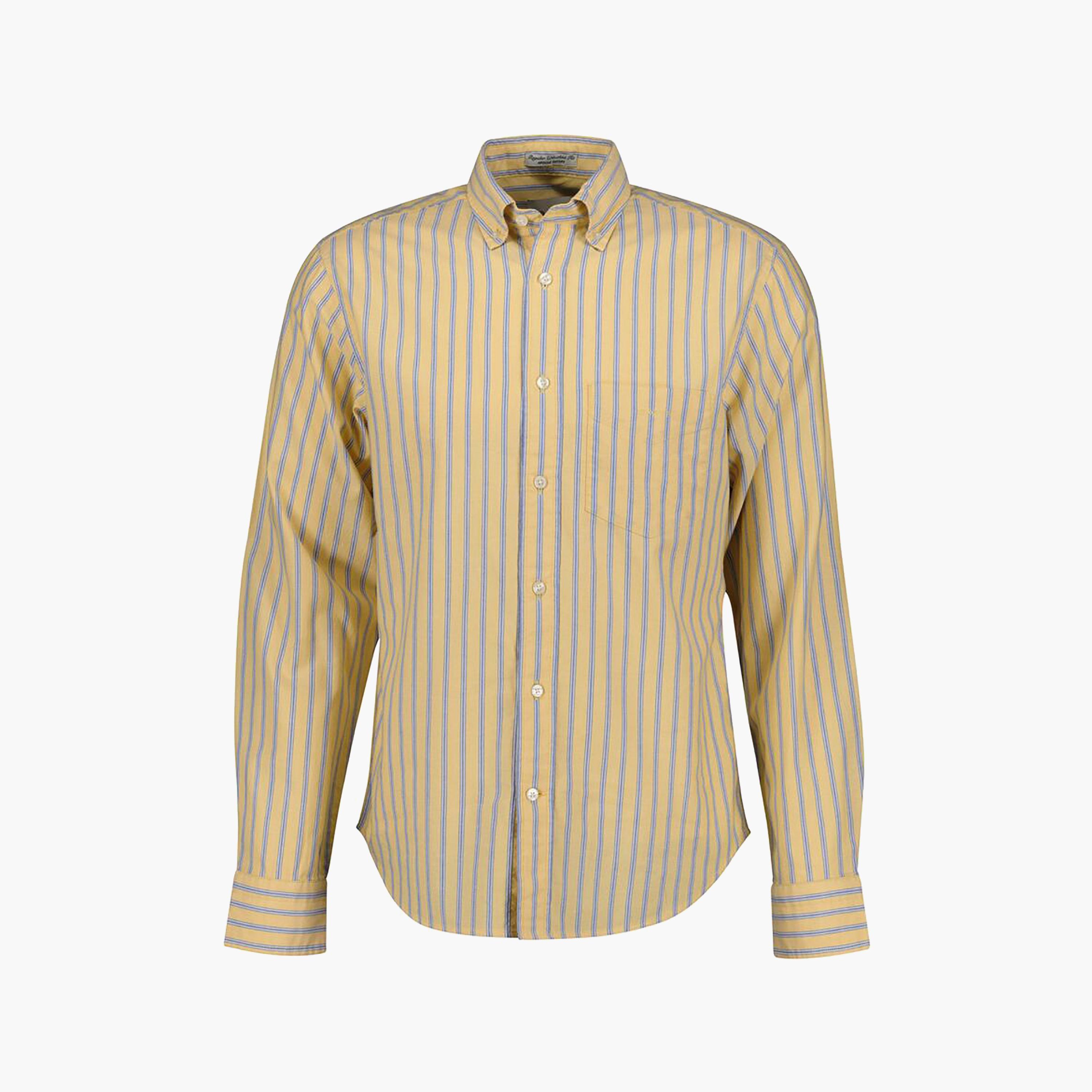 قميص رجالي مخطط بقصة عادية وأكمام طويلة وياقة بأزرار سفلية من Gant-men-clothing-shirts-image-9