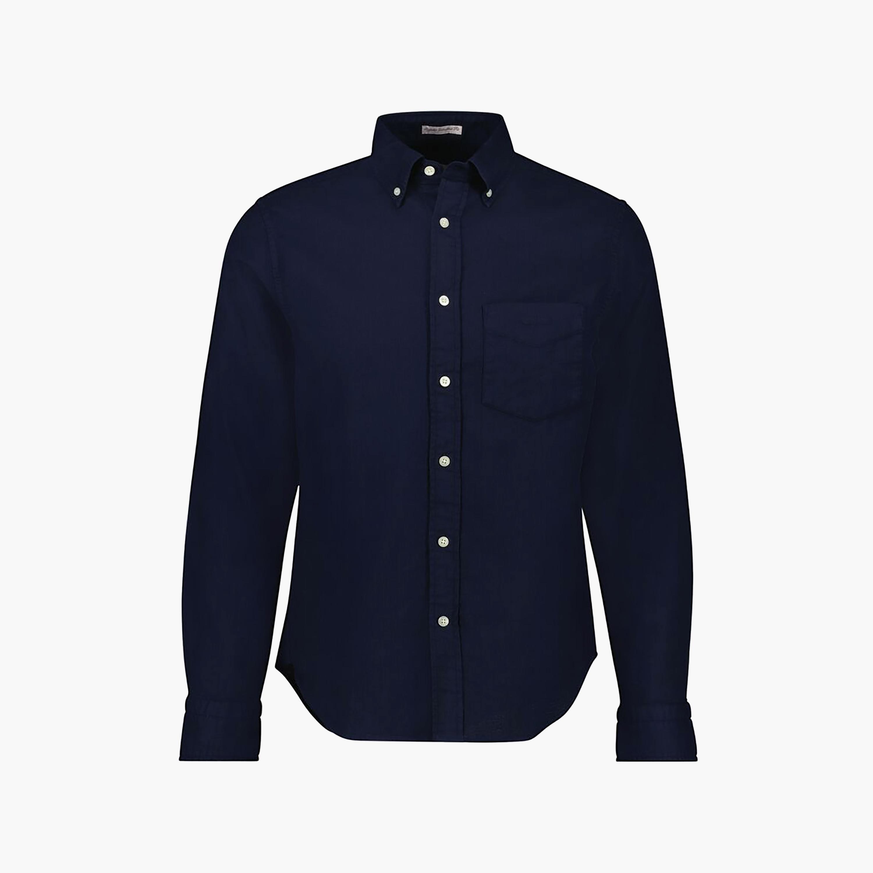Gant Regular Fit Plain Button-Down Collar Long Sleeves Men's Shirt-men-clothing-shirts-image-3