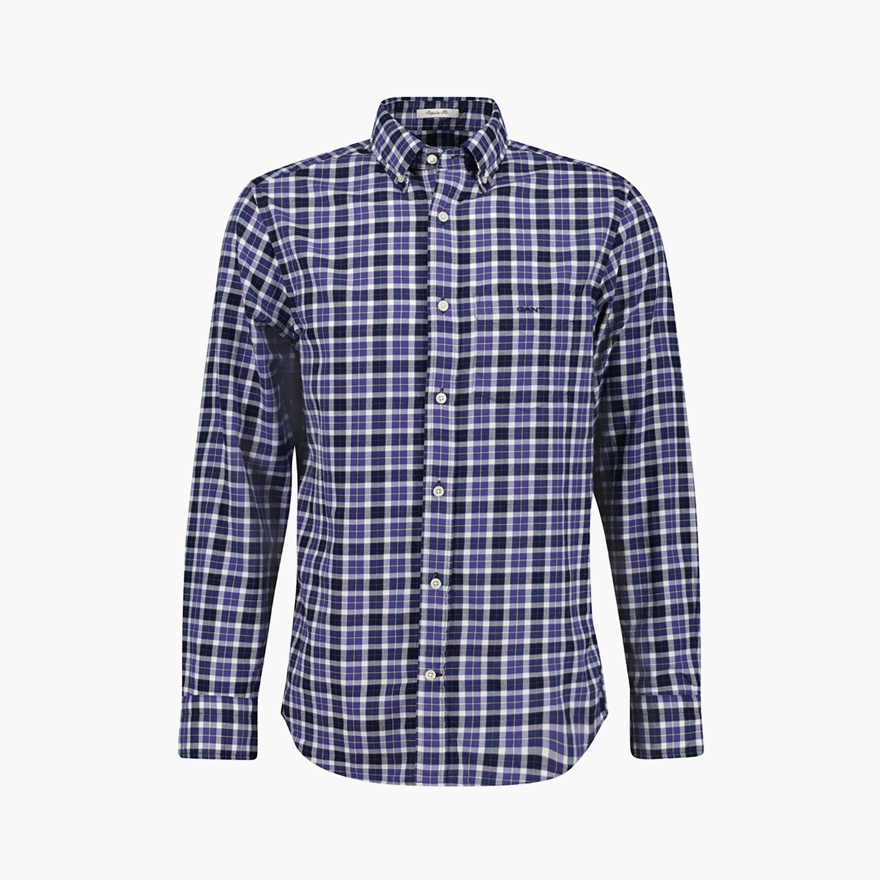 Gant Regular Fit Checked Button-Down Collar Long Sleeves Men's Shirt-men-clothing-shirts-image-3