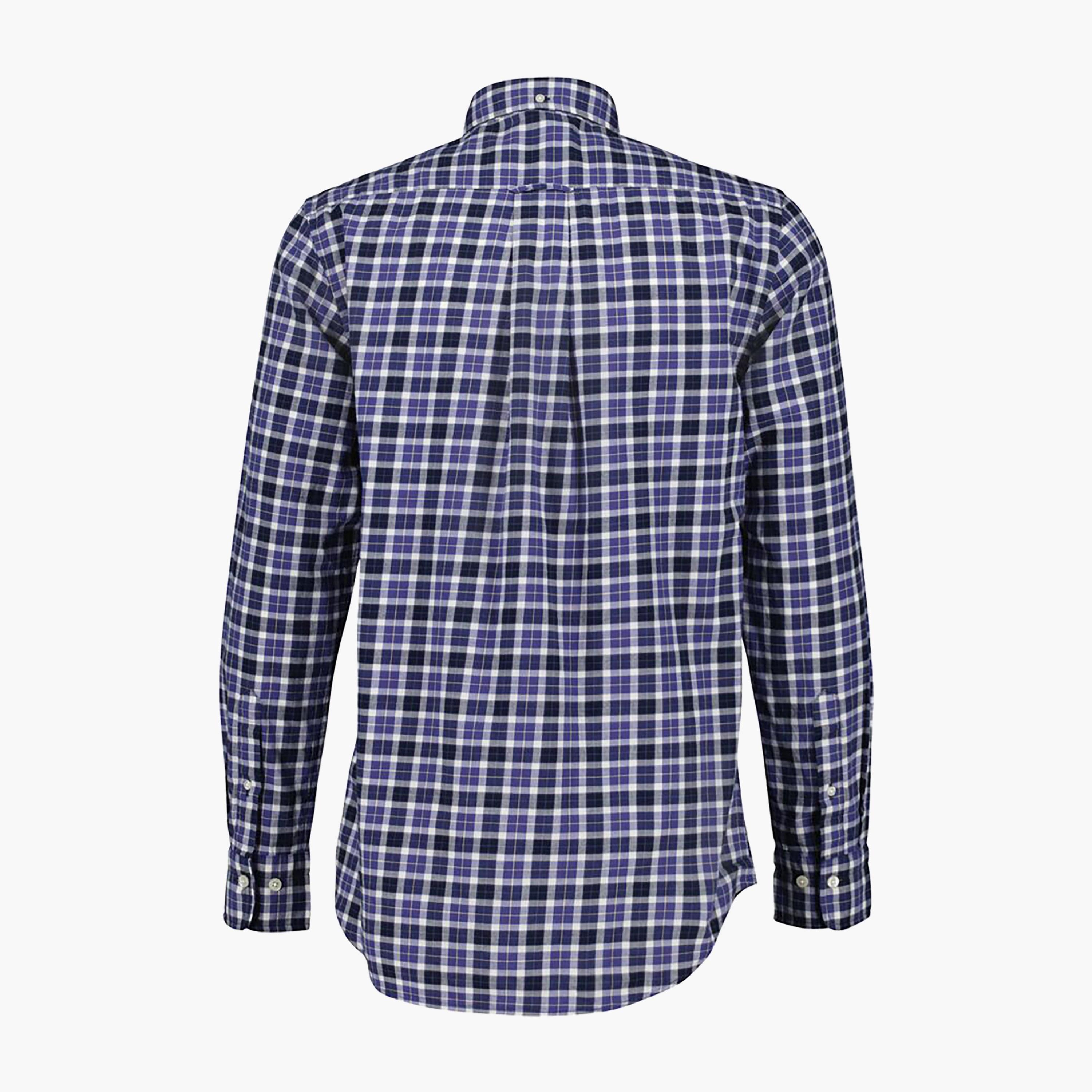 Gant Regular Fit Checked Button-Down Collar Long Sleeves Men's Shirt-men-clothing-shirts-image-4