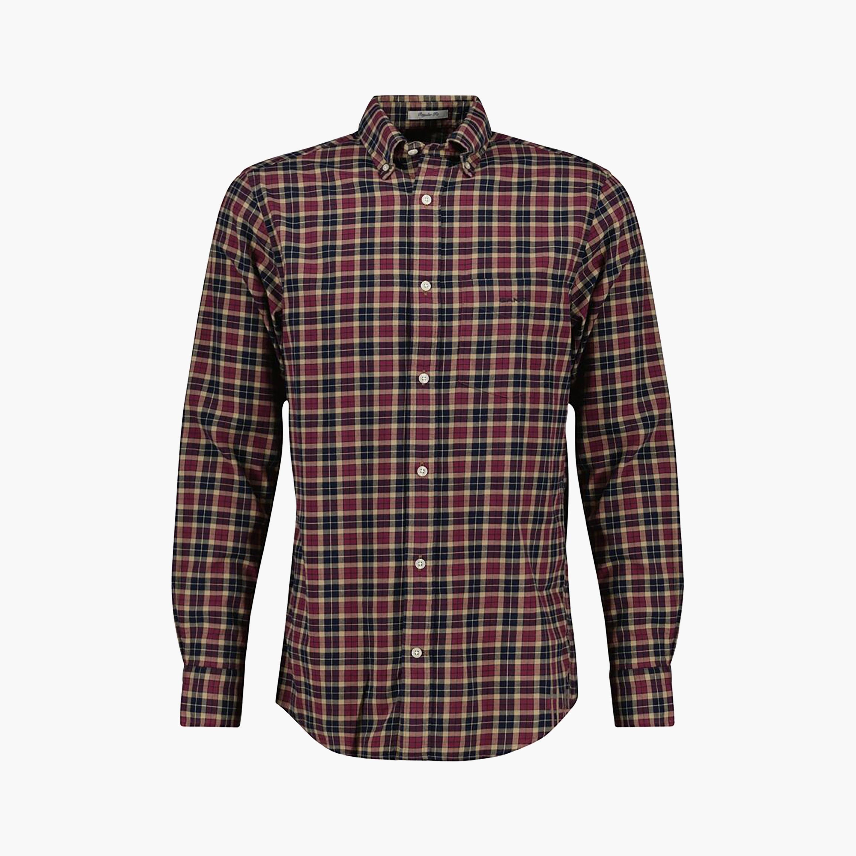 Gant Regular Fit Checked Button-Down Collar Long Sleeves Men's Shirt-men-clothing-shirts-image-5