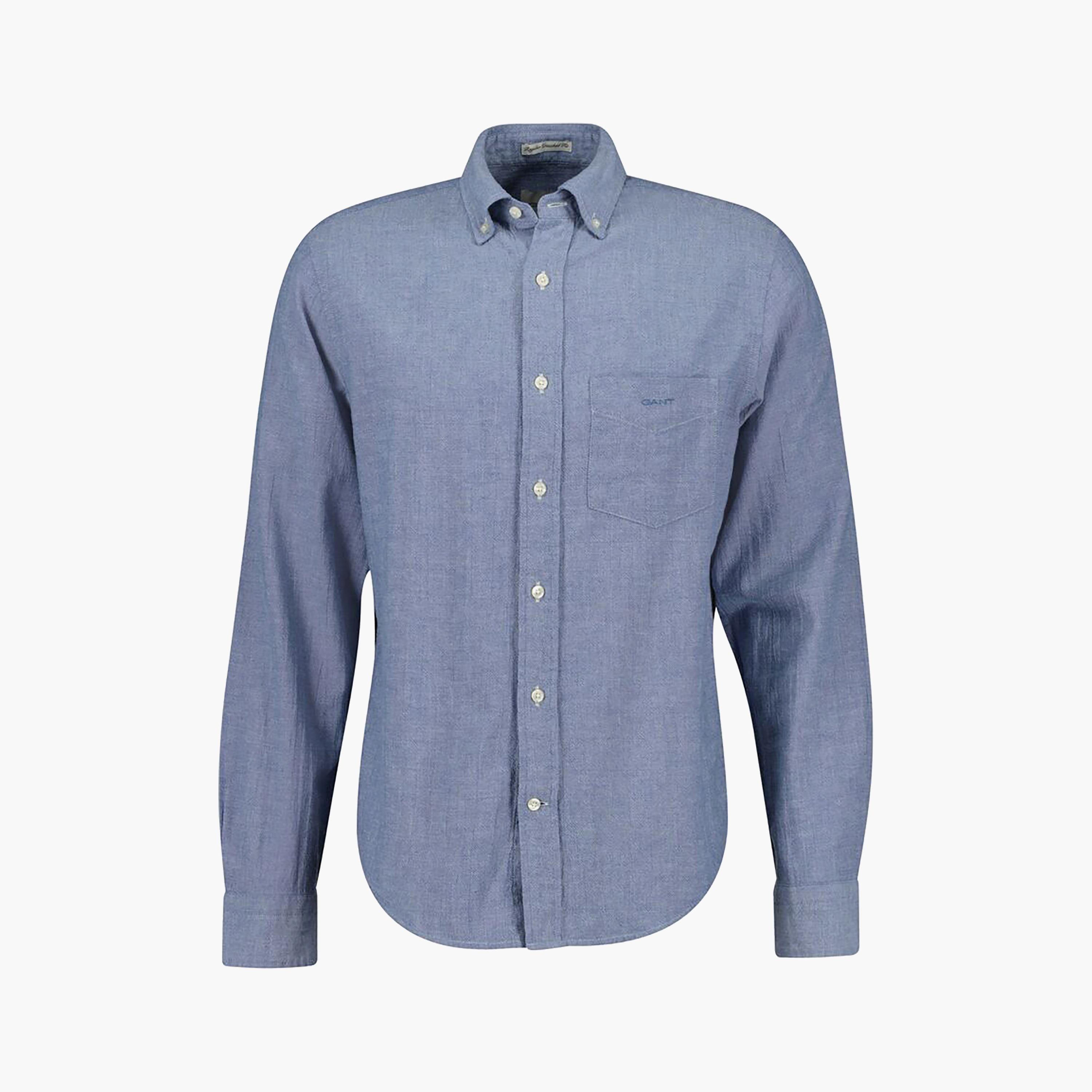 Gant Regular Fit Plain Button-Down Collar Long Sleeves Men's Shirt-men-clothing-shirts-image-1