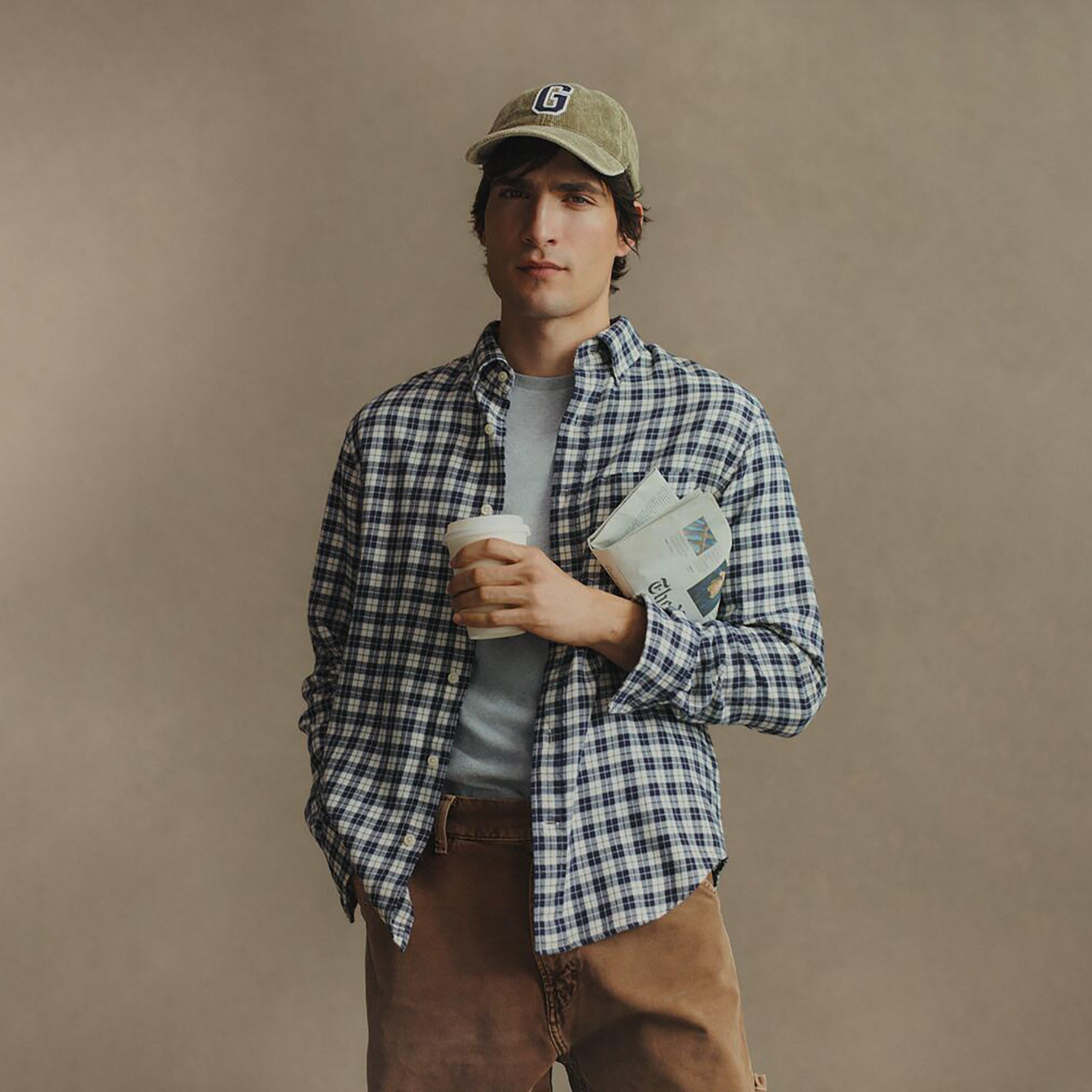 Gant Regular Fit Checked Button-Down Collar Long Sleeves Men's Shirt-men-clothing-shirts-image-1
