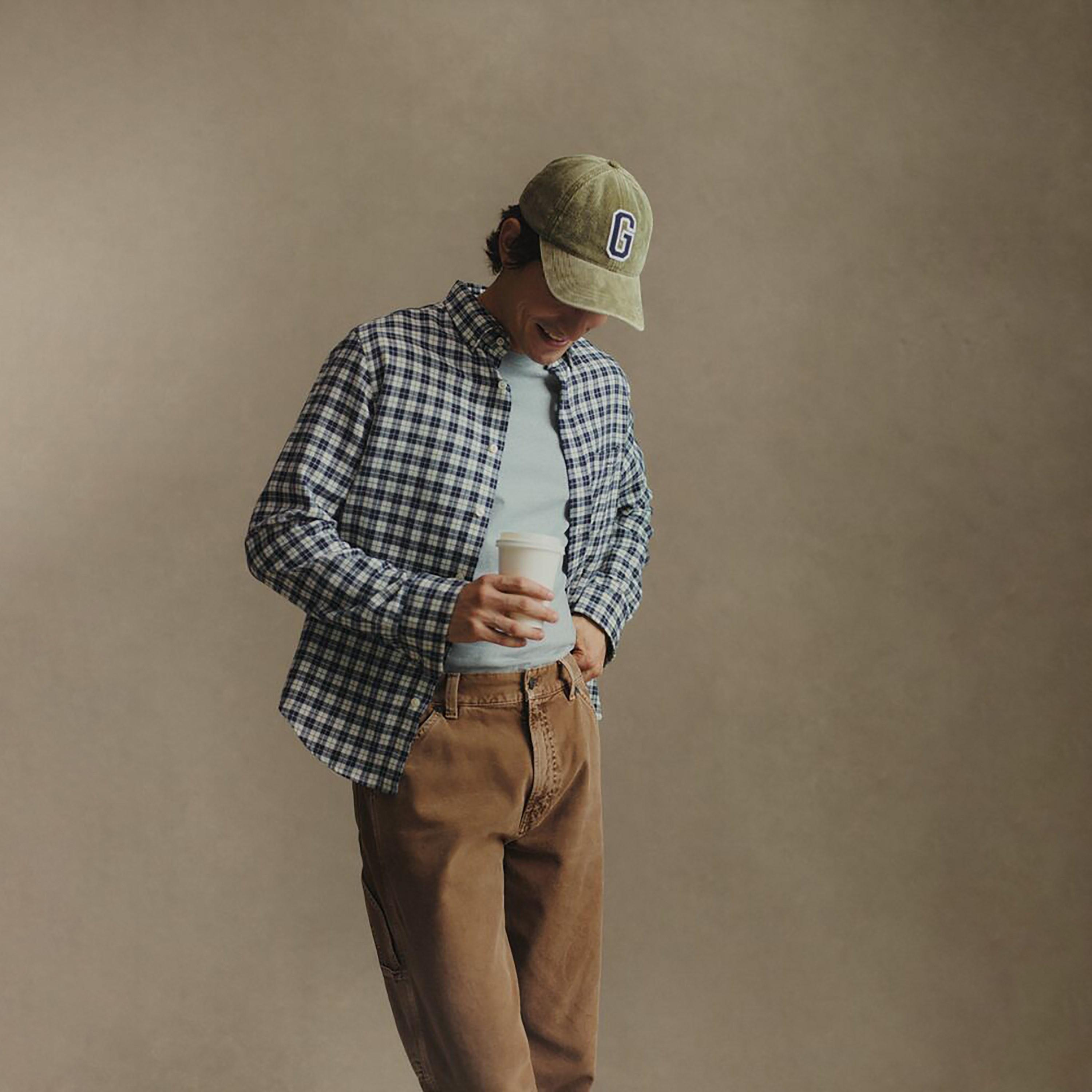 Gant Regular Fit Checked Button-Down Collar Long Sleeves Men's Shirt-men-clothing-shirts-image-3