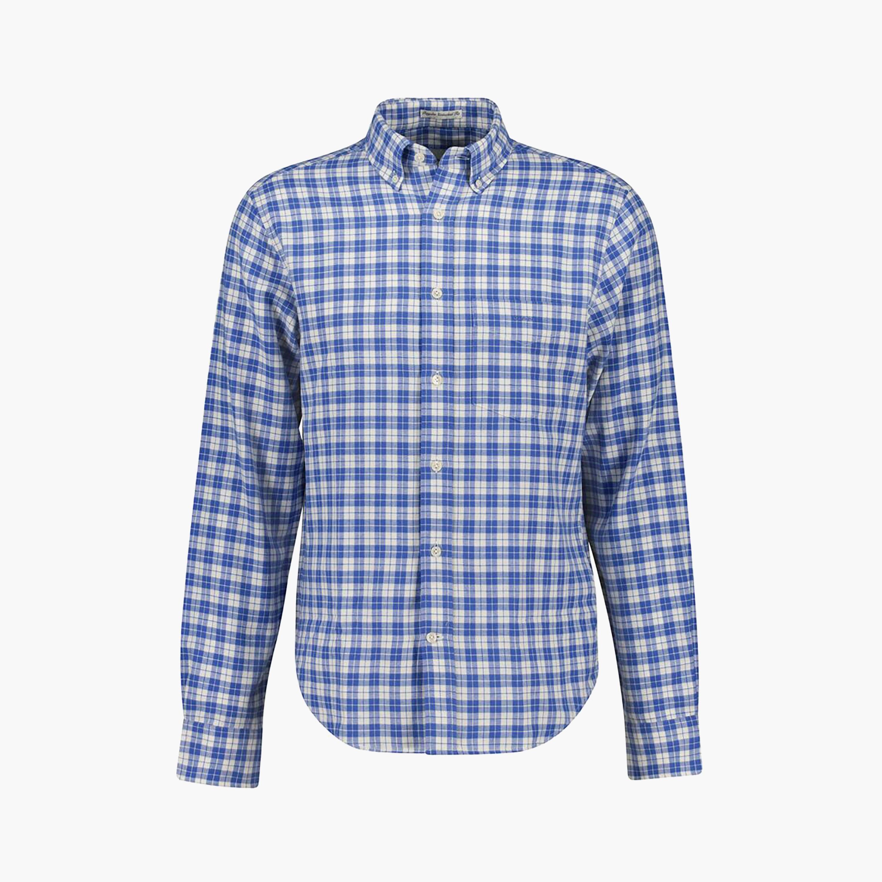 Gant Regular Fit Checked Button-Down Collar Long Sleeves Men's Shirt-men-clothing-shirts-image-4