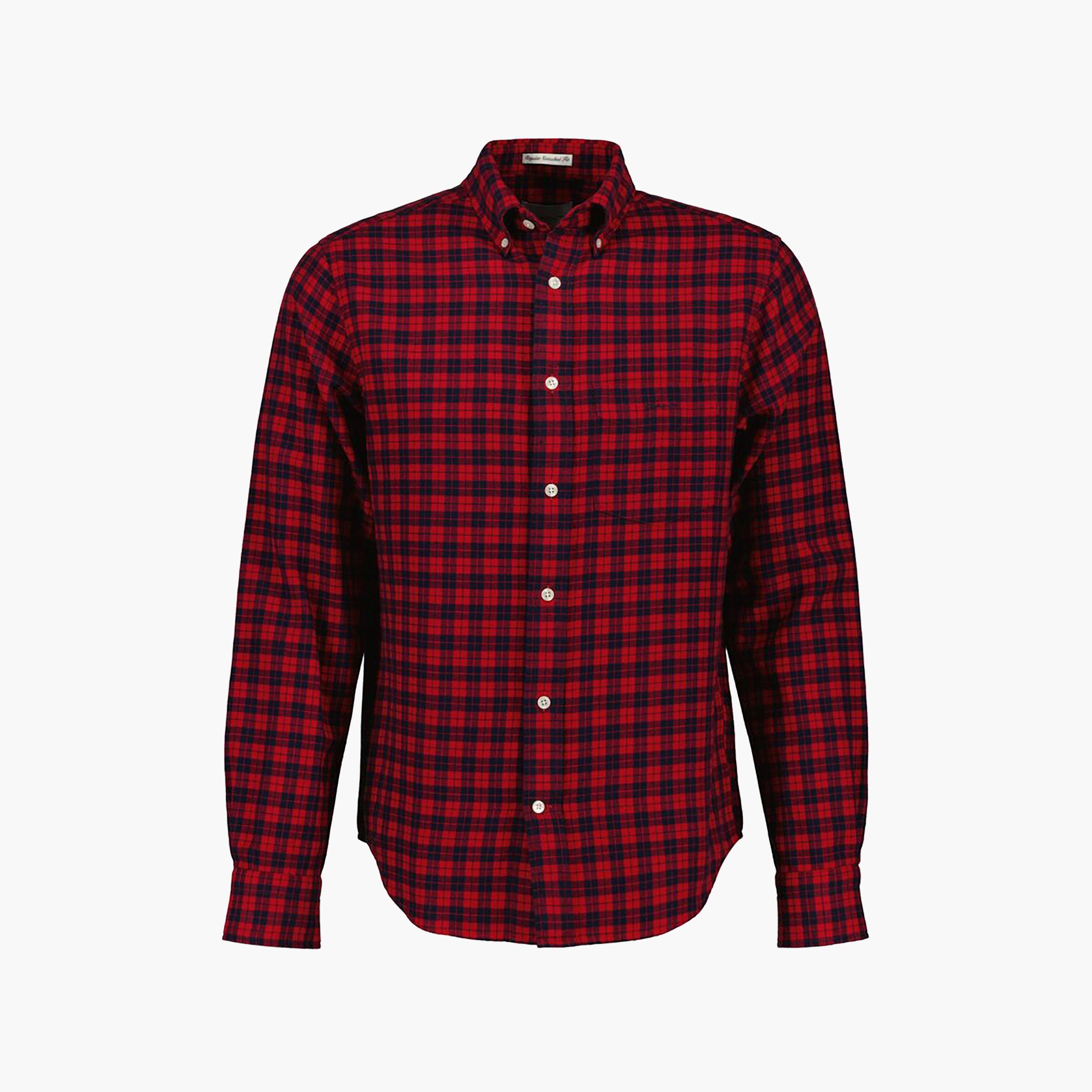 Gant Regular Fit Checked Button-Down Collar Long Sleeves Men's Shirt-men-clothing-shirts-image-6