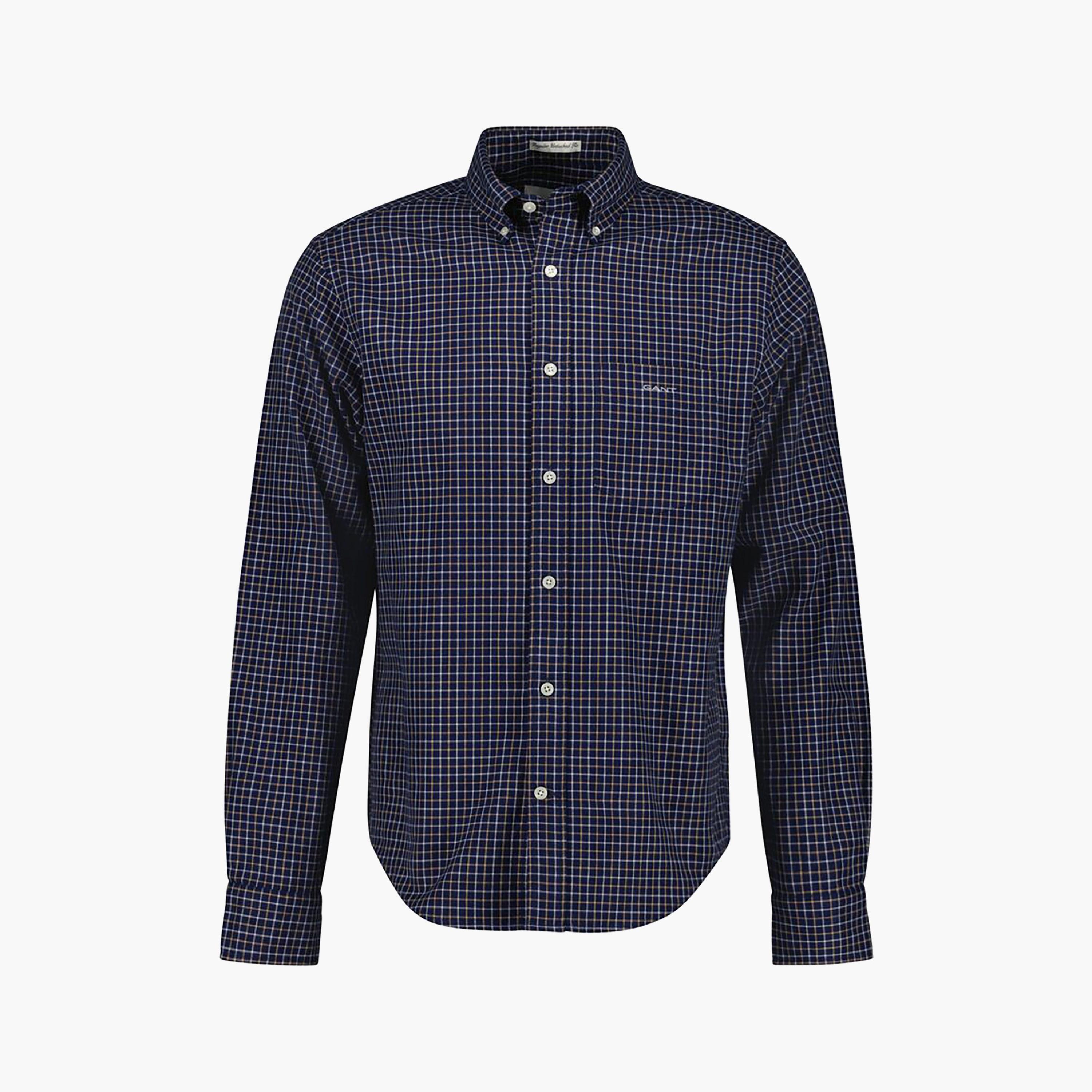 Gant Regular Fit Gingham Checked Button-Down Collar Long Sleeves Men's Shirt-men-clothing-shirts-image-1