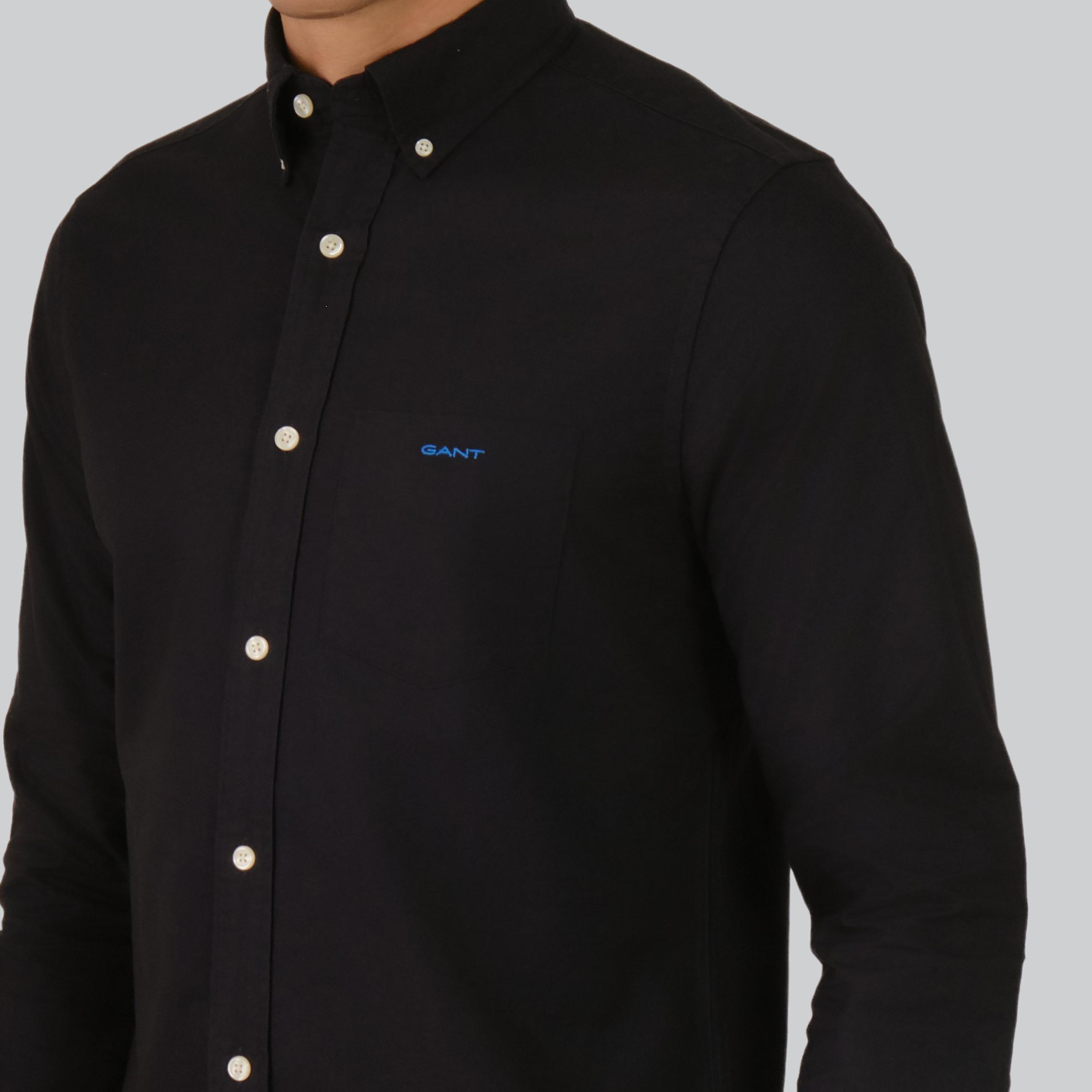 Gant Regular Fit Plain Button-Down Collar Long Sleeves Men's Shirt-men-clothing-shirts-image-3