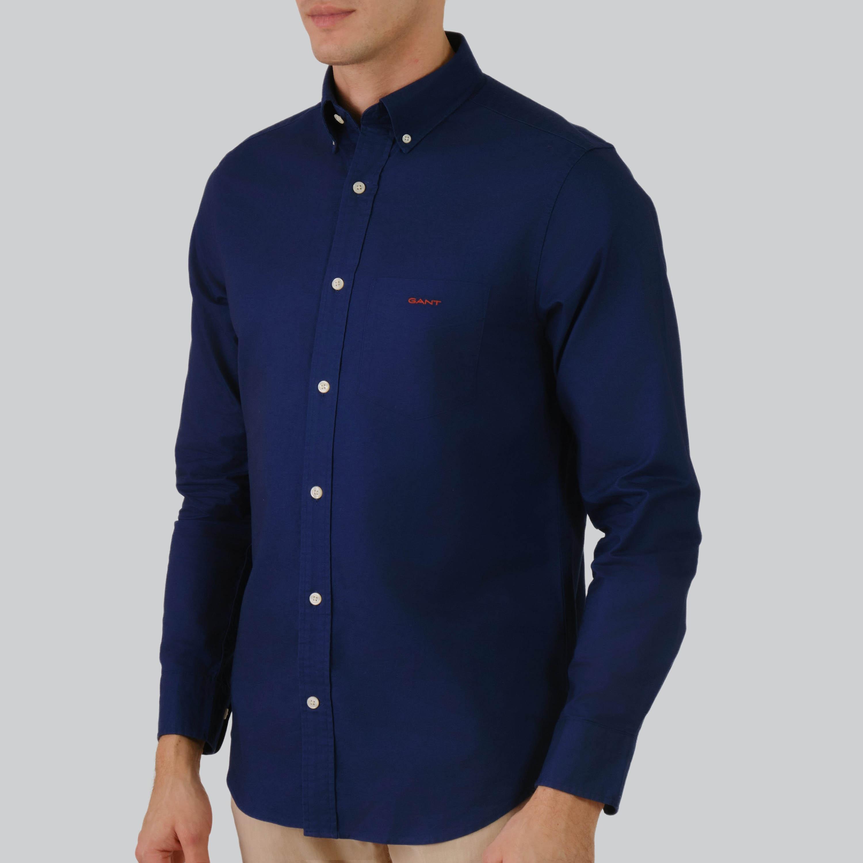 Gant Regular Fit Plain Button-Down Collar Long Sleeves Men's Shirt-men-clothing-shirts-image-11