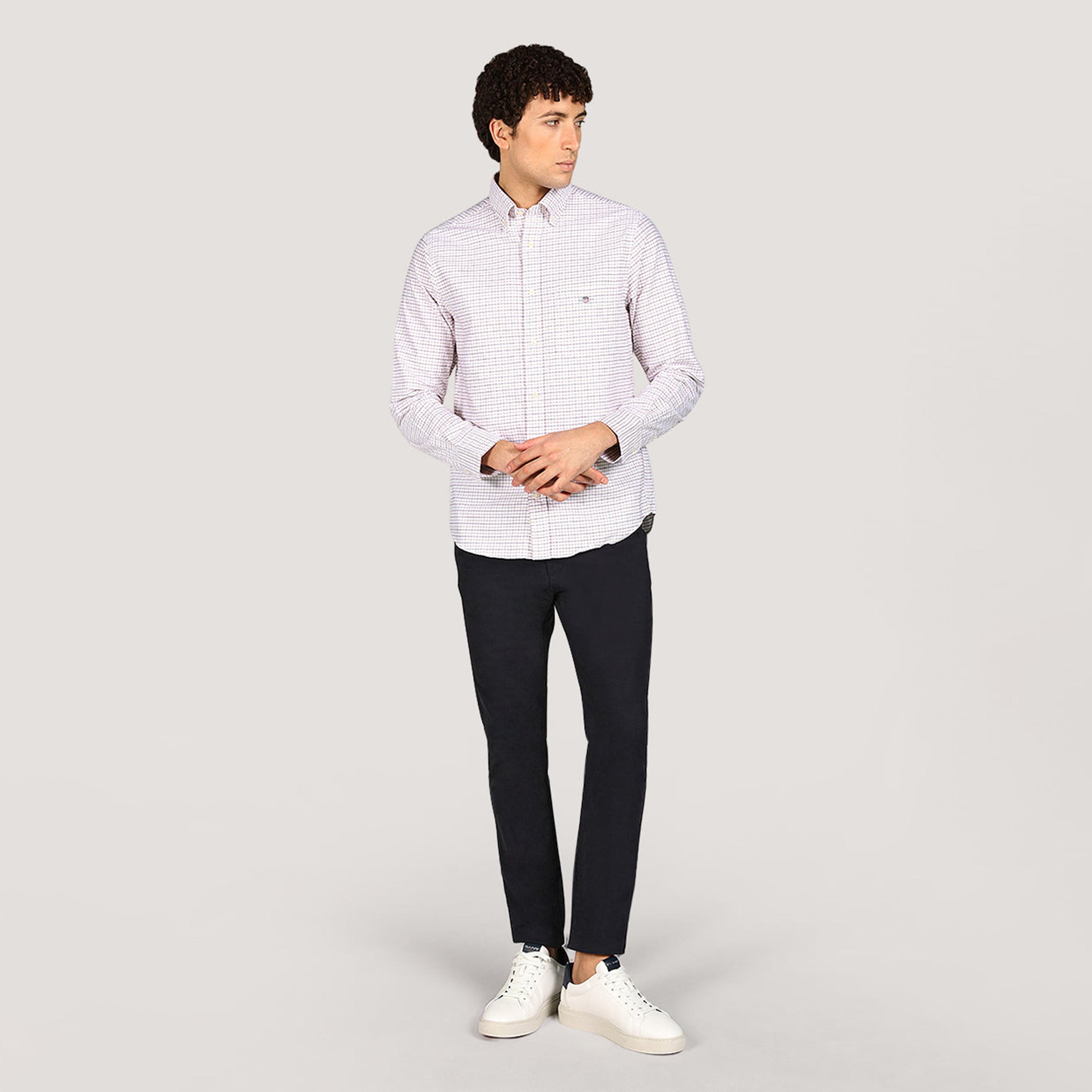 Gant Checked Regular Fit Long Sleeves Classic Oxford Button-Down Collar Men's Shirt-men-clothing-shirts-image-6