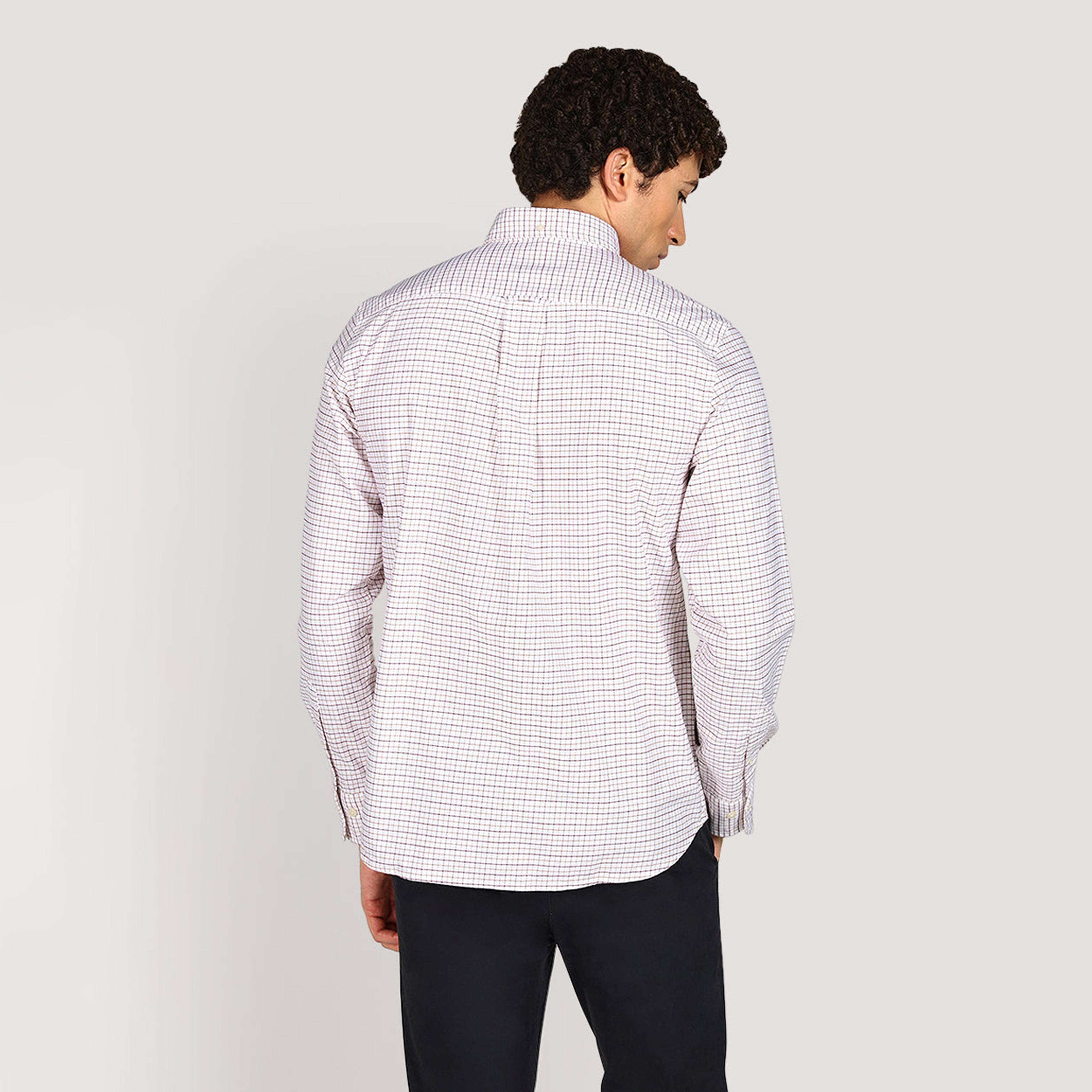 Gant Checked Regular Fit Long Sleeves Classic Oxford Button-Down Collar Men's Shirt-men-clothing-shirts-image-8