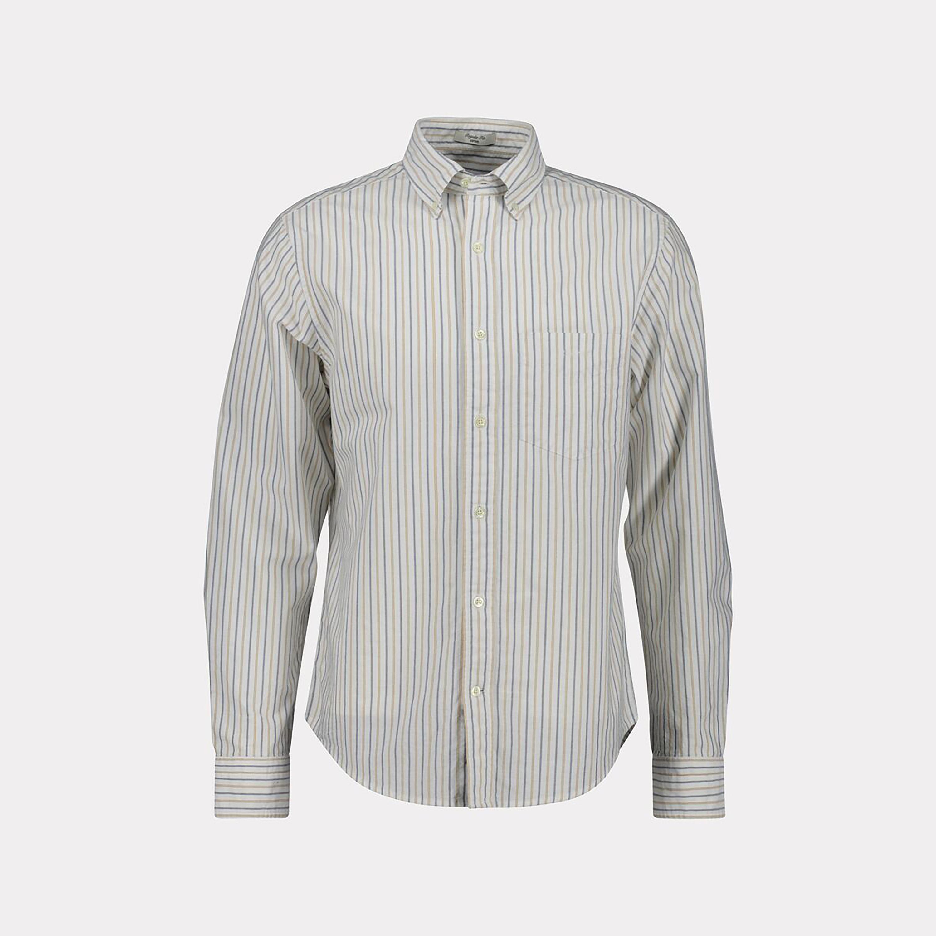 قميص رجالي مخطط بقصة عادية وأكمام طويلة وياقة بأزرار سفلية من Gant-men-clothing-shirts-image-3