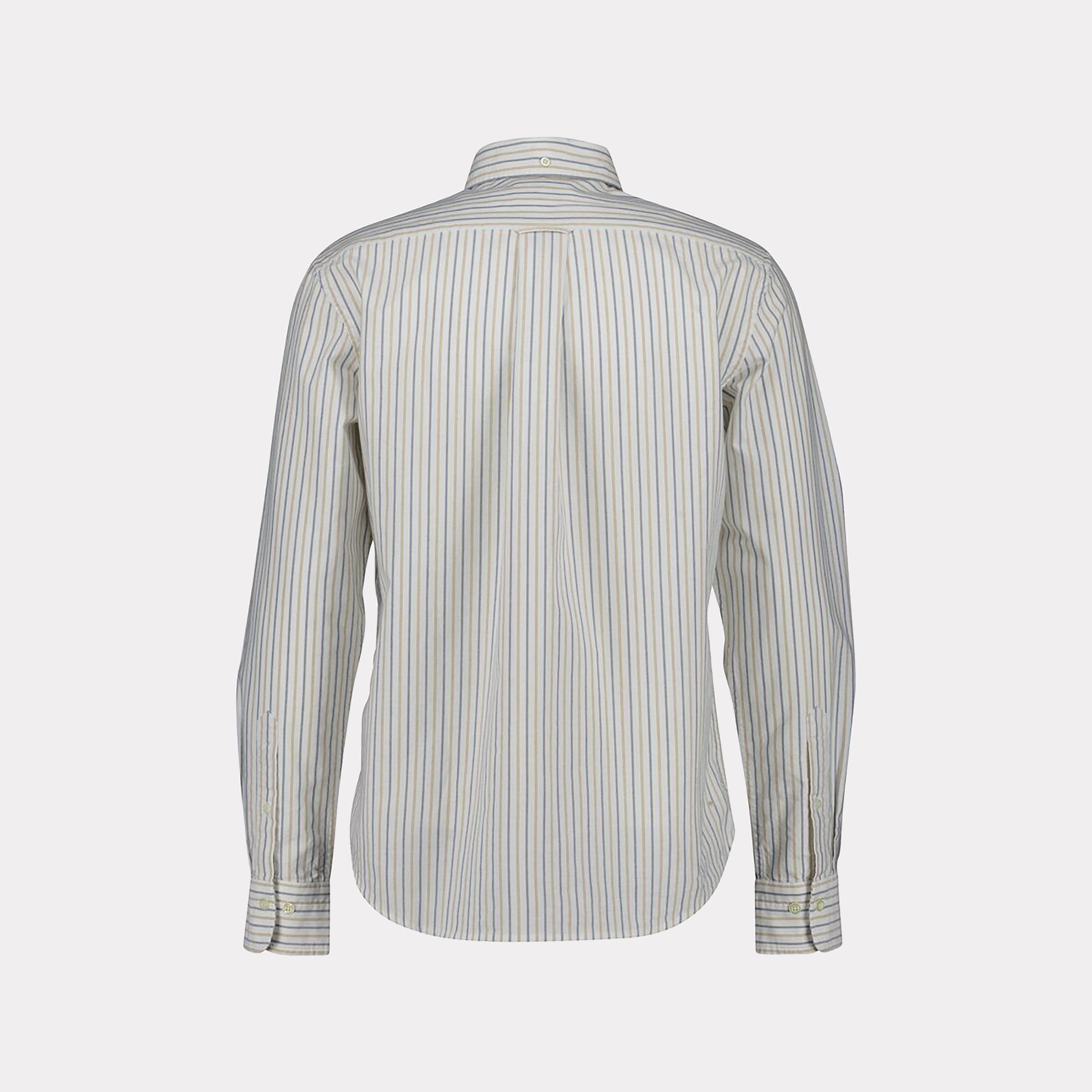 قميص رجالي مخطط بقصة عادية وأكمام طويلة وياقة بأزرار سفلية من Gant-men-clothing-shirts-image-4