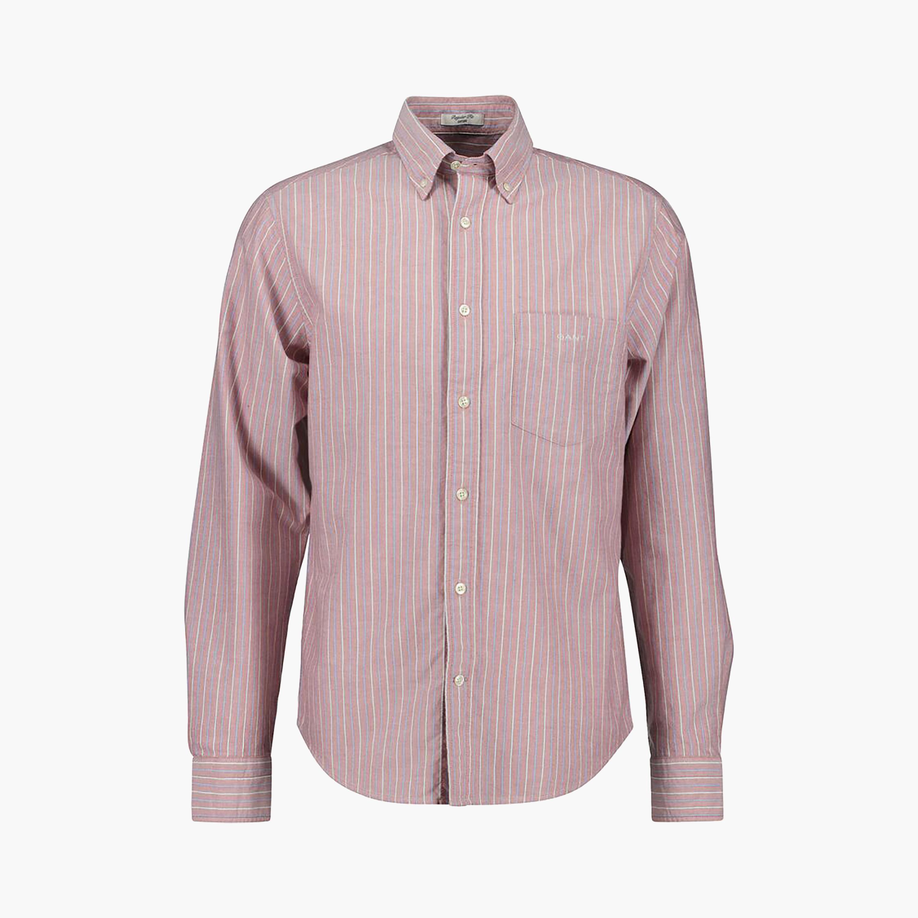 قميص رجالي مخطط بقصة عادية وأكمام طويلة وياقة بأزرار سفلية من Gant-men-clothing-shirts-image-9