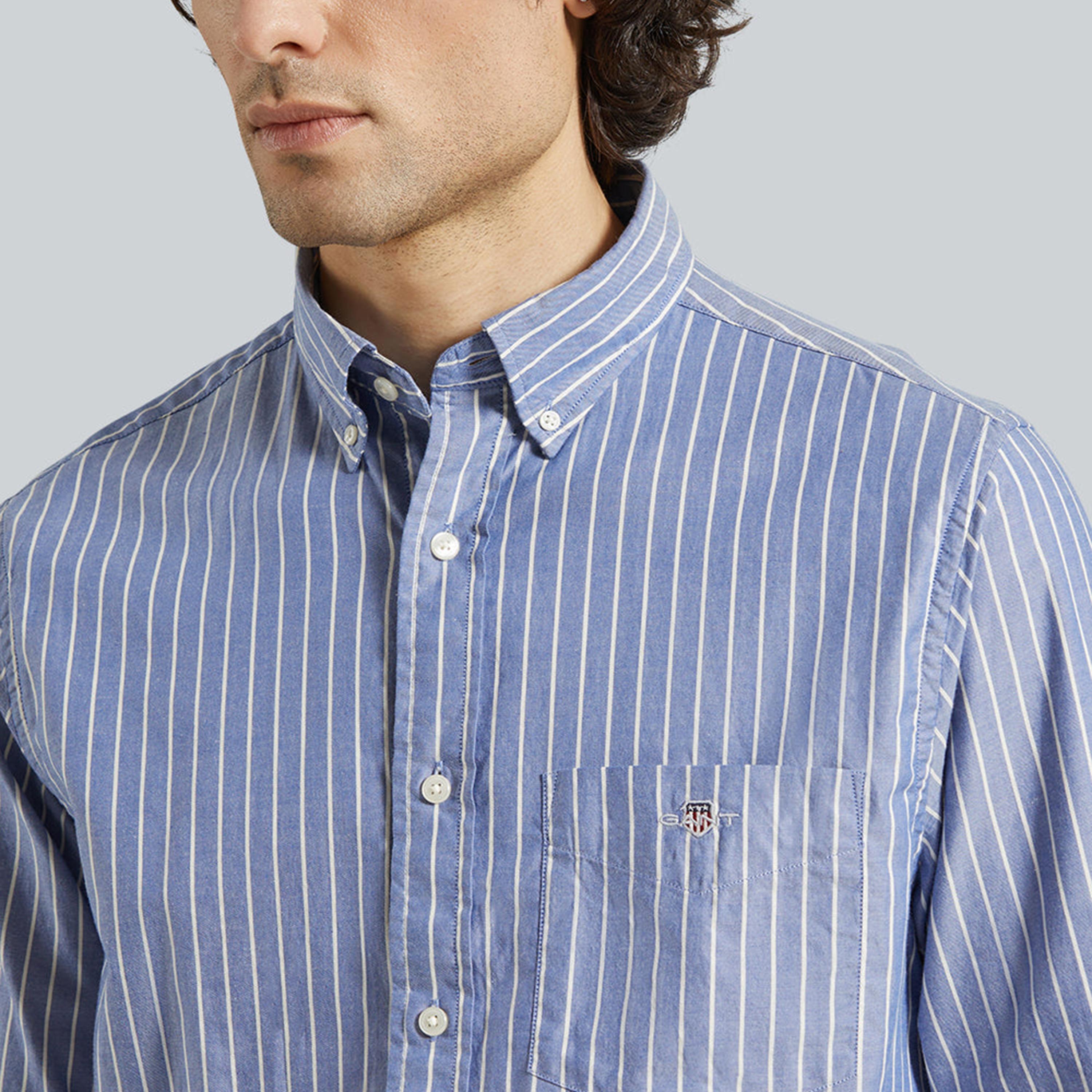 Gant Striped Regular Fit Long Sleeves Button-Down Collar Men's Shirt-men-clothing-shirts-image-6