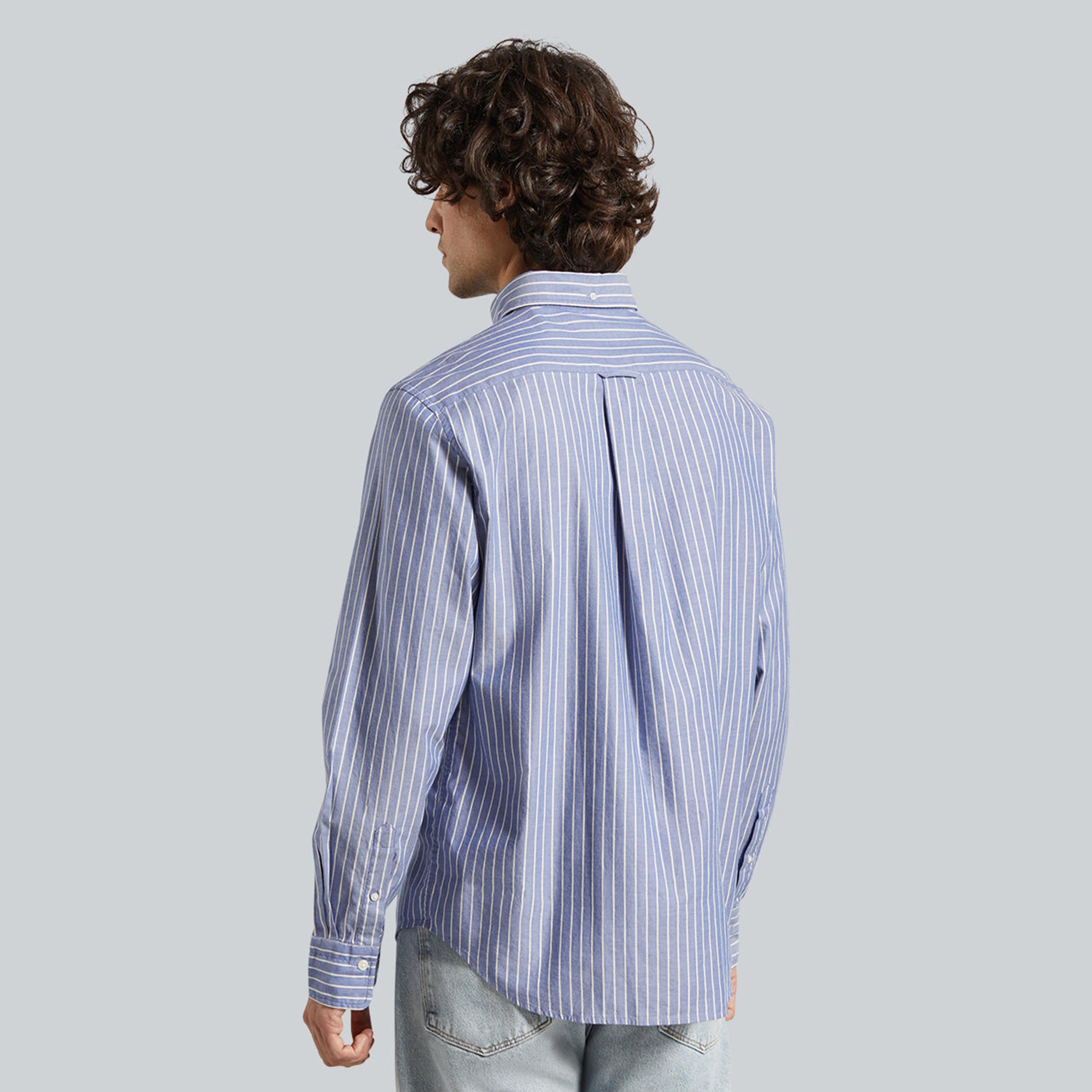 Gant Striped Regular Fit Long Sleeves Button-Down Collar Men's Shirt-men-clothing-shirts-image-8
