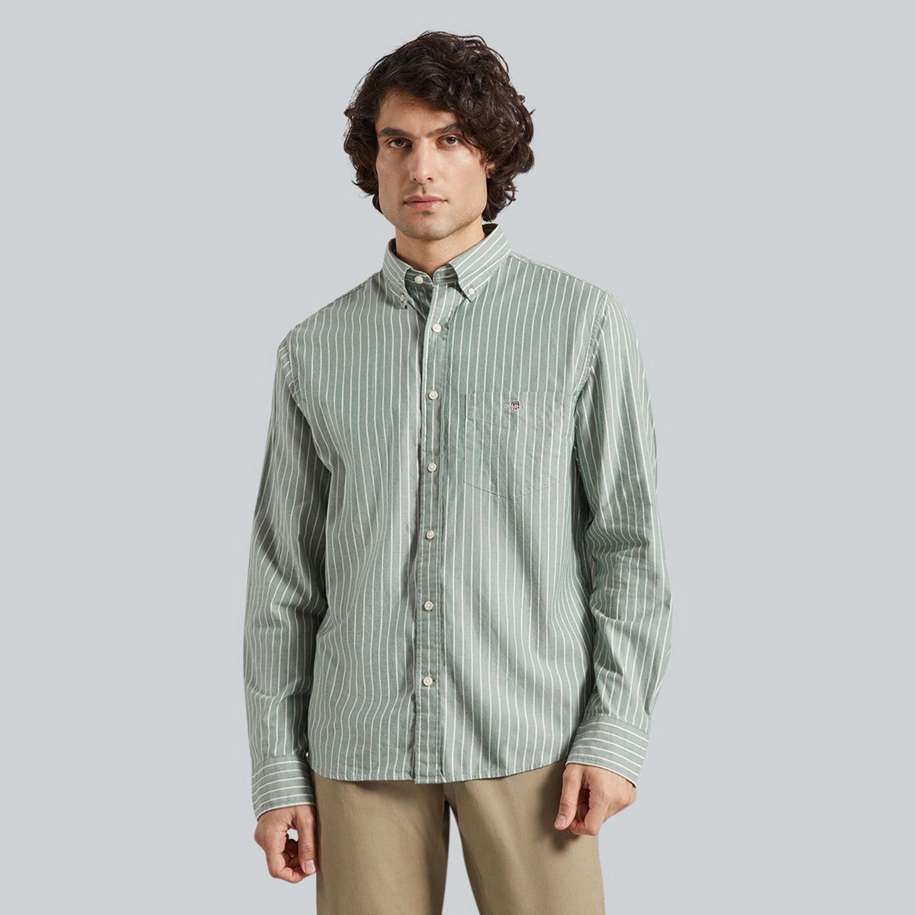 Gant Striped Regular Fit Long Sleeves Button-Down Collar Men's Shirt-men-clothing-shirts-image-1