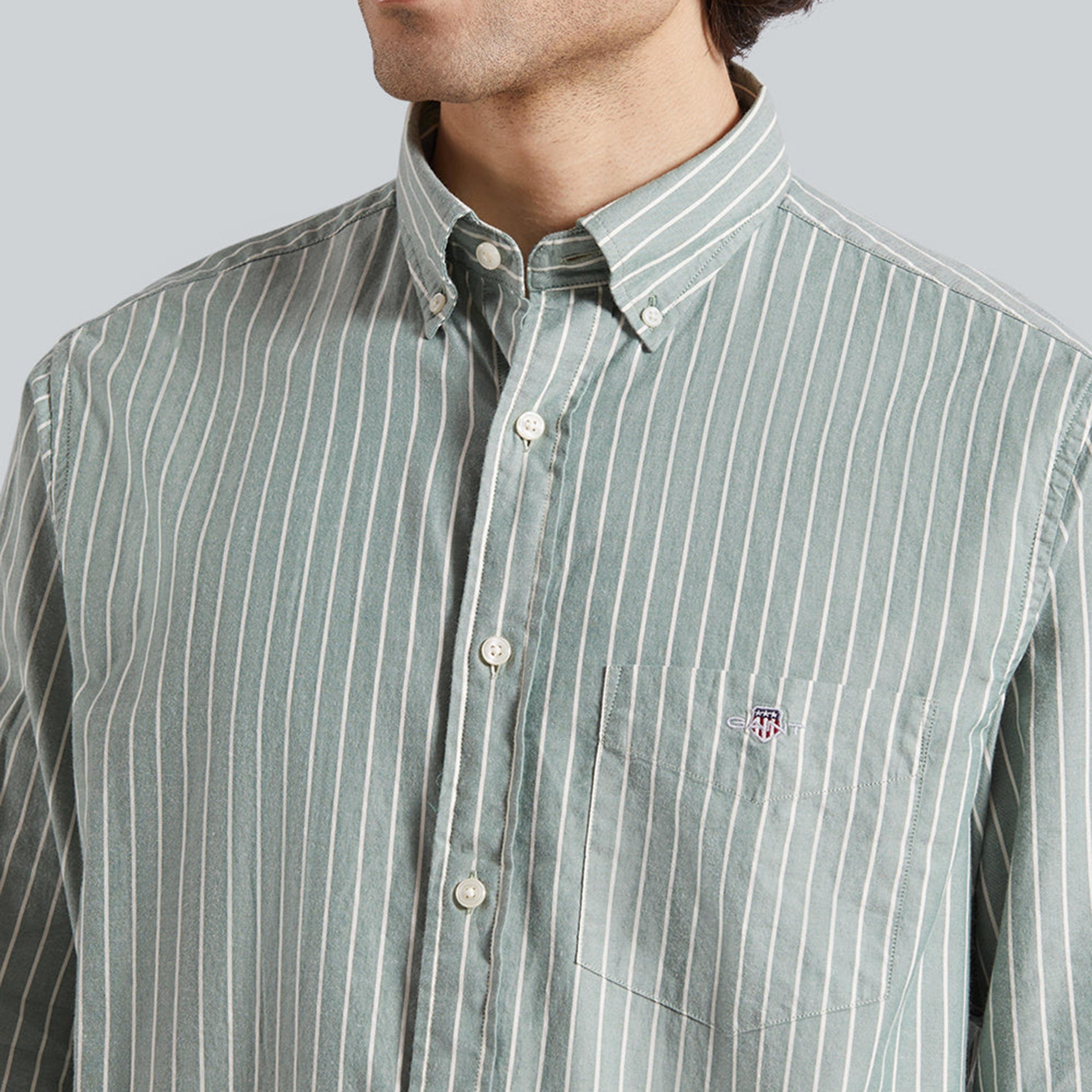 Gant Striped Regular Fit Long Sleeves Button-Down Collar Men's Shirt-men-clothing-shirts-image-2