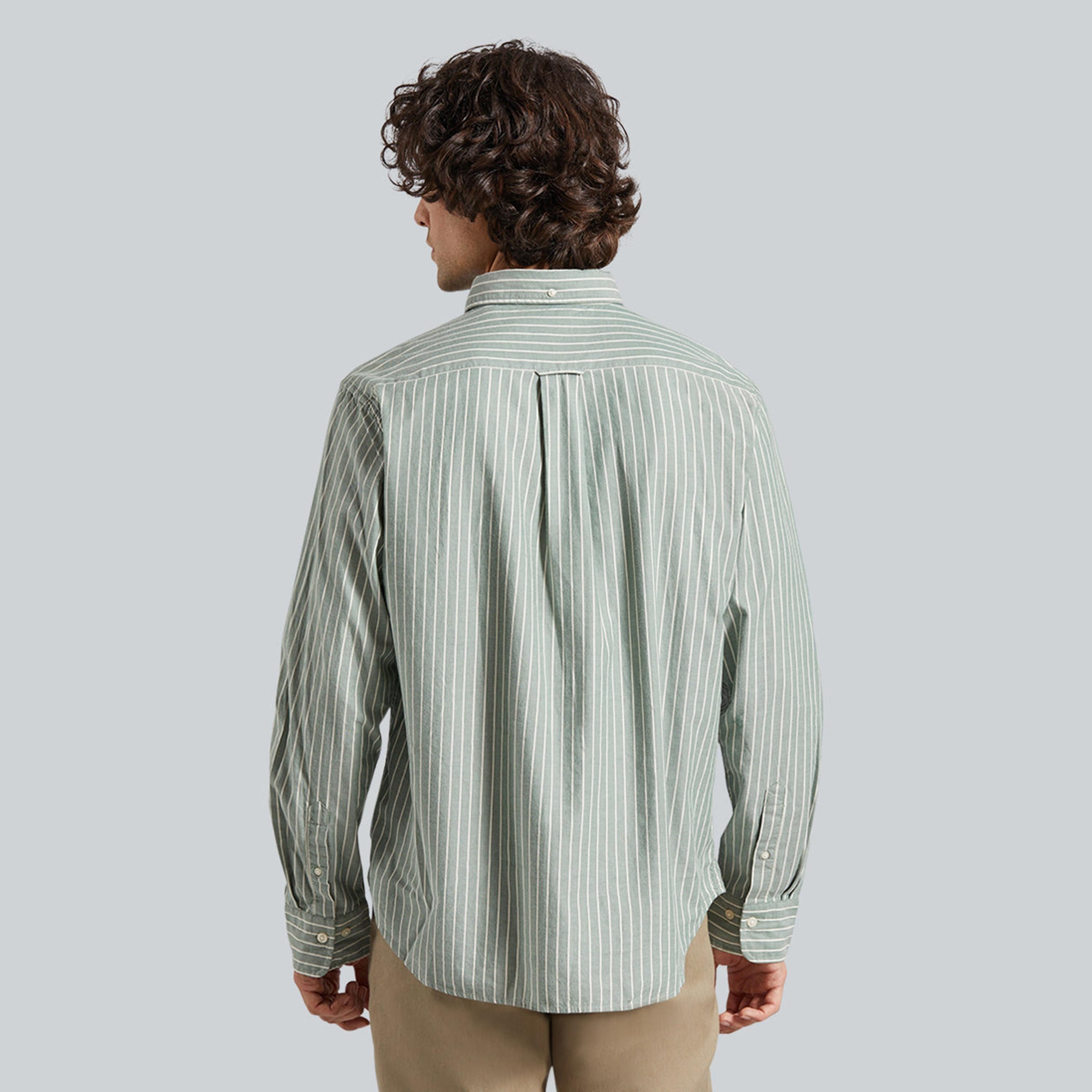 Gant Striped Regular Fit Long Sleeves Button-Down Collar Men's Shirt-men-clothing-shirts-image-4