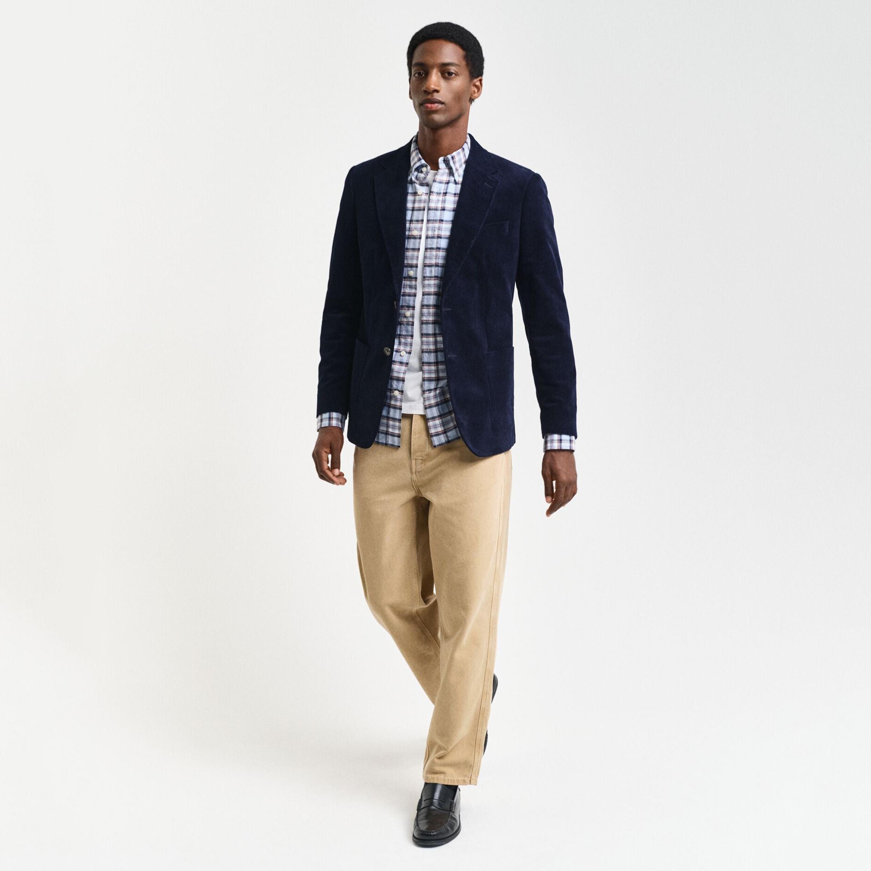 قميص رجالي بقصة عادية بياقة بأزرار سفلية كاروهات وأكمام طويلة من جانت.-men-clothing-shirts-image-3