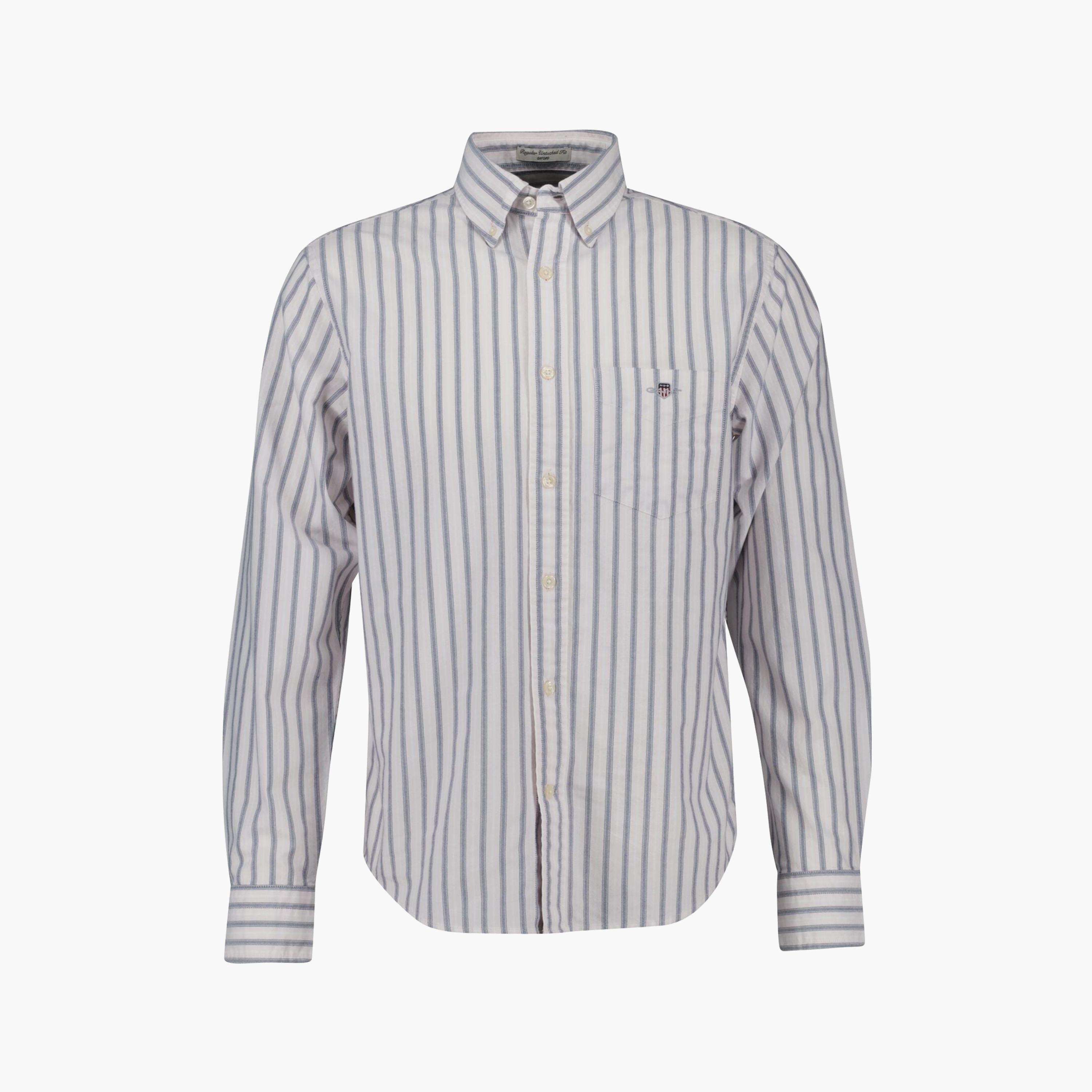 قميص رجالي بقصة عادية بياقة بأزرار سفلية مخططة وأكمام طويلة من جانت.-men-clothing-shirts-image-1