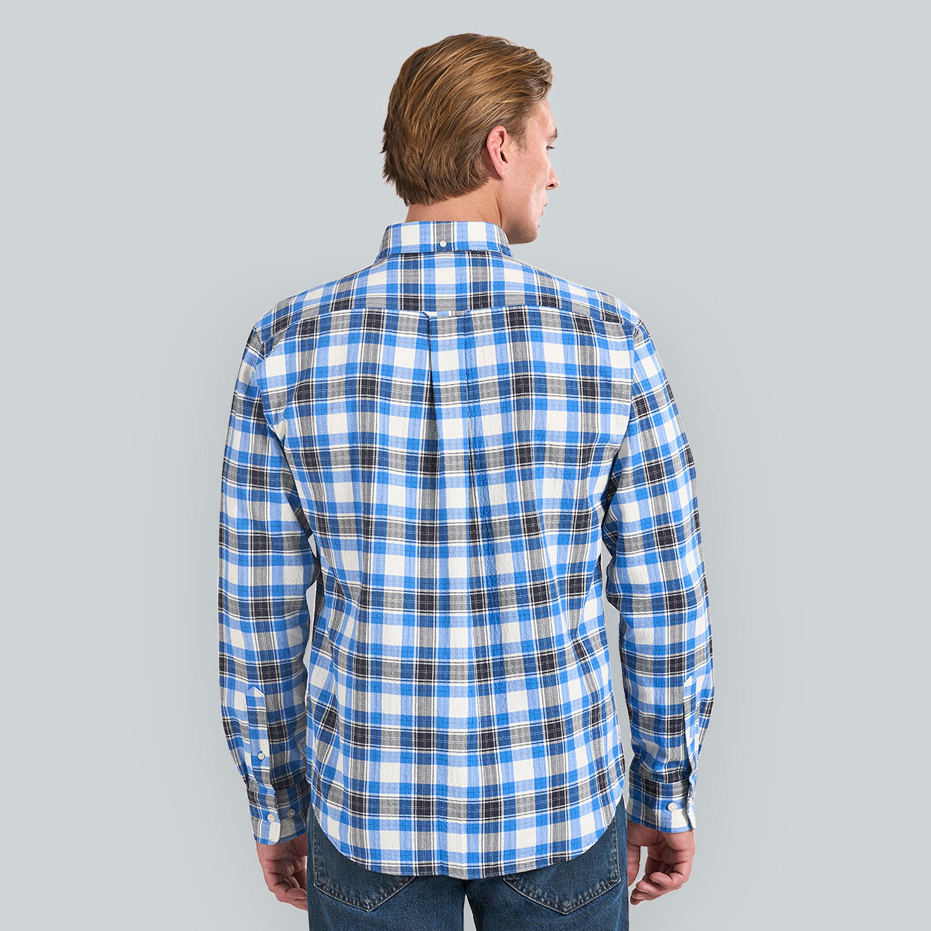 قميص رجالي بقصة عادية بياقة بأزرار سفلية كاروهات وأكمام طويلة من جانت.-men-clothing-shirts-image-4