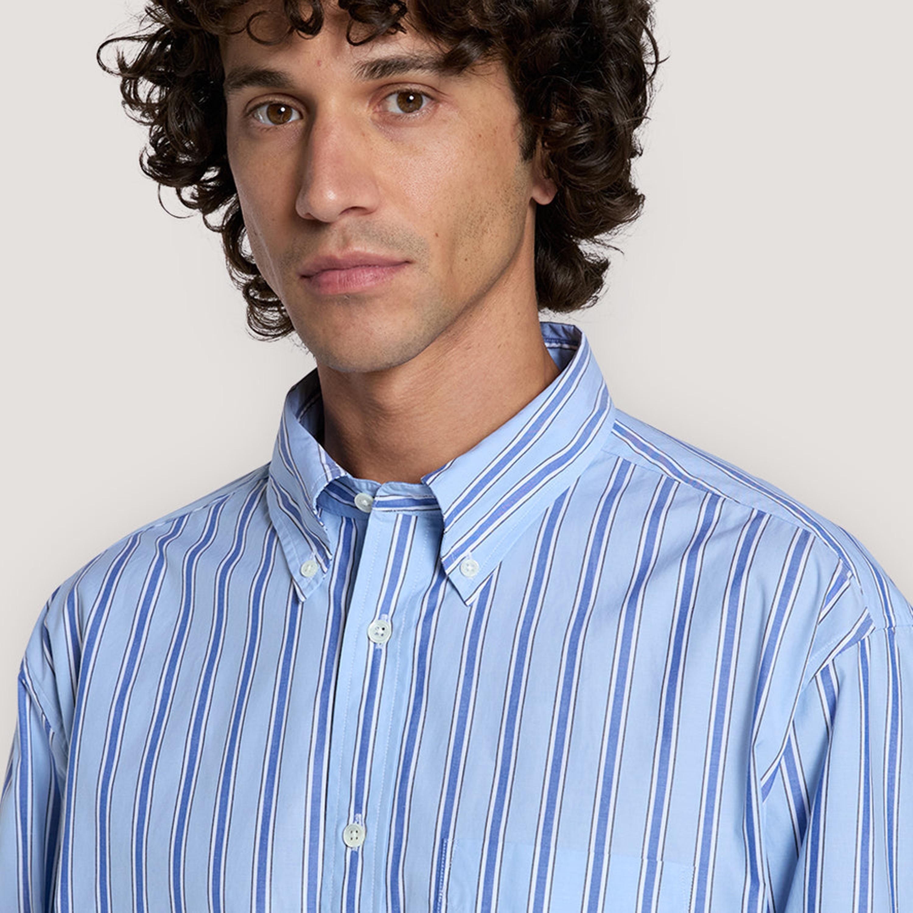 قميص رجالي من قماش البوبلين بتصميم مريح وأزرار وياقة وأكمام طويلة من جانت-men-clothing-shirts-image-2