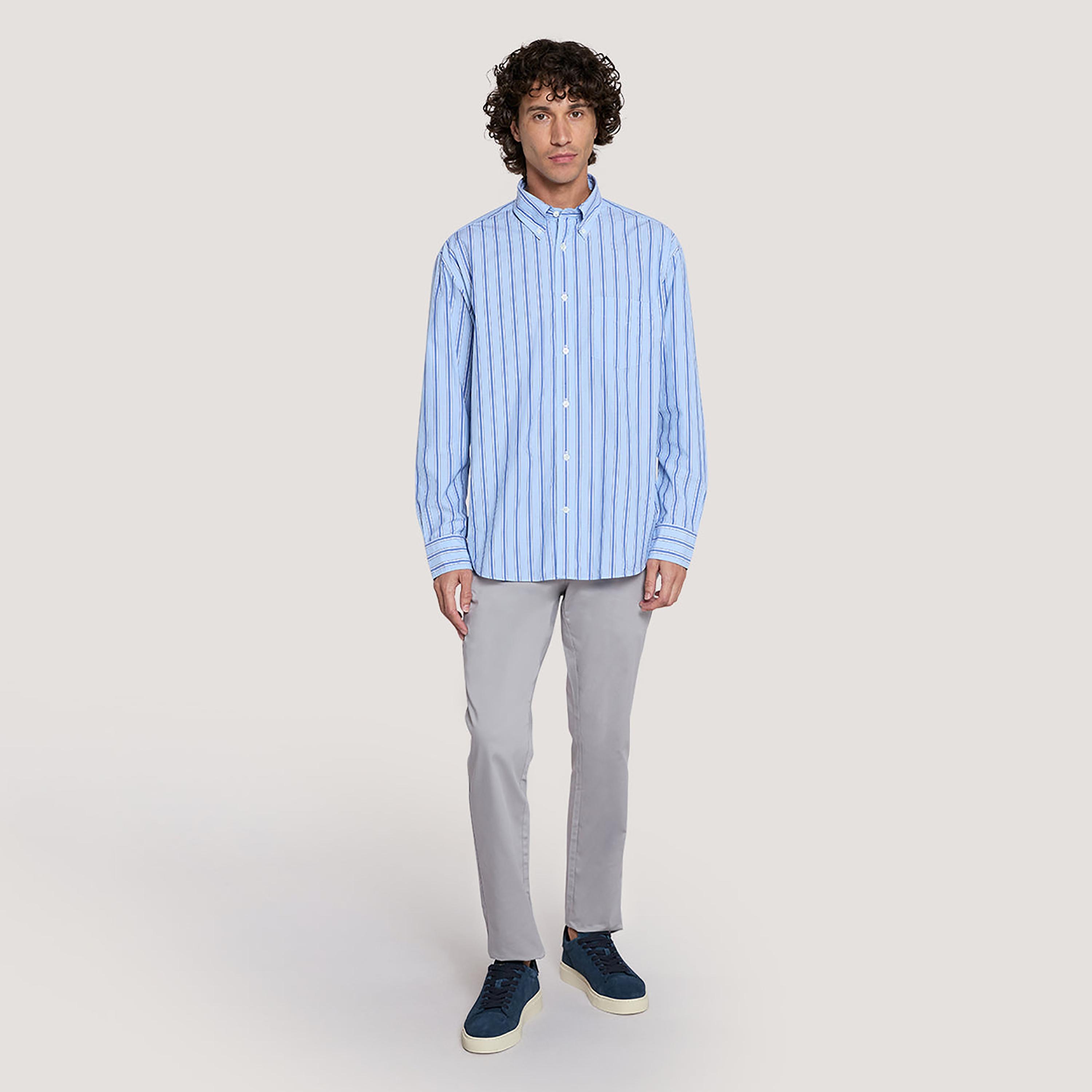 قميص رجالي من قماش البوبلين بتصميم مريح وأزرار وياقة وأكمام طويلة من جانت-men-clothing-shirts-image-3